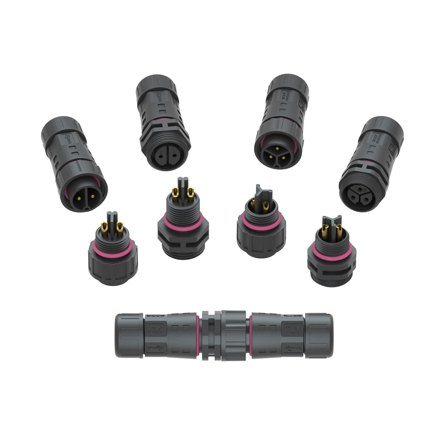 AOHUA M20 Waterproof Connector (4-Pack) - IP68 Junction Box, 2-Pin Male/Female Plug for &Oslash;5.5-10Mm Wires, 300V/15A Outdoor Electrical Use, UL TUV CE ROHS Certified (AH-M20-1502MMZ/FFZ01112) image number 4