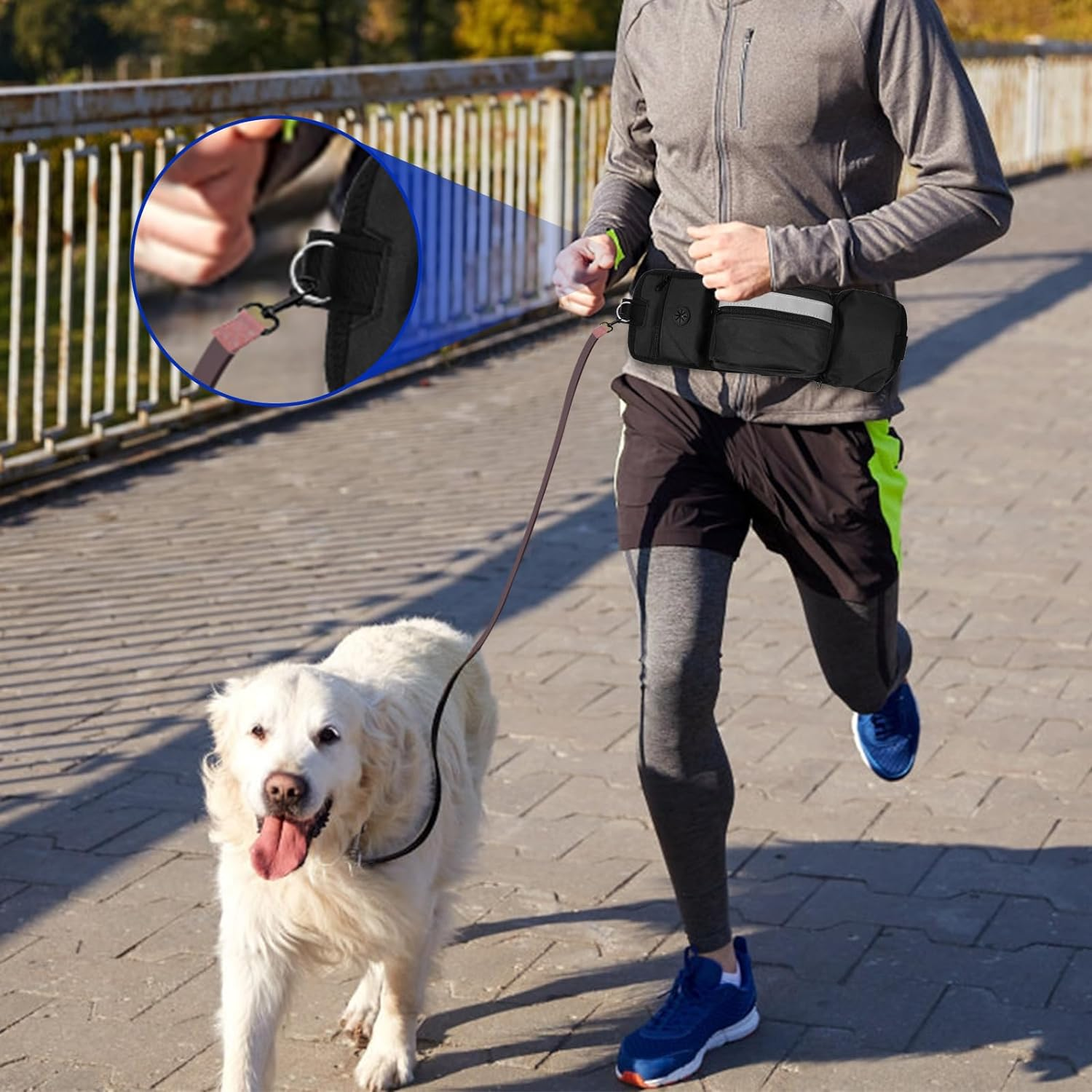 Realand Dog Treat Bag, Dog Walking Treat Bag for Pet Training with Waist Belt, Treat Bag for Dog Training, Treat Bag, Training Bag, Black image number 2