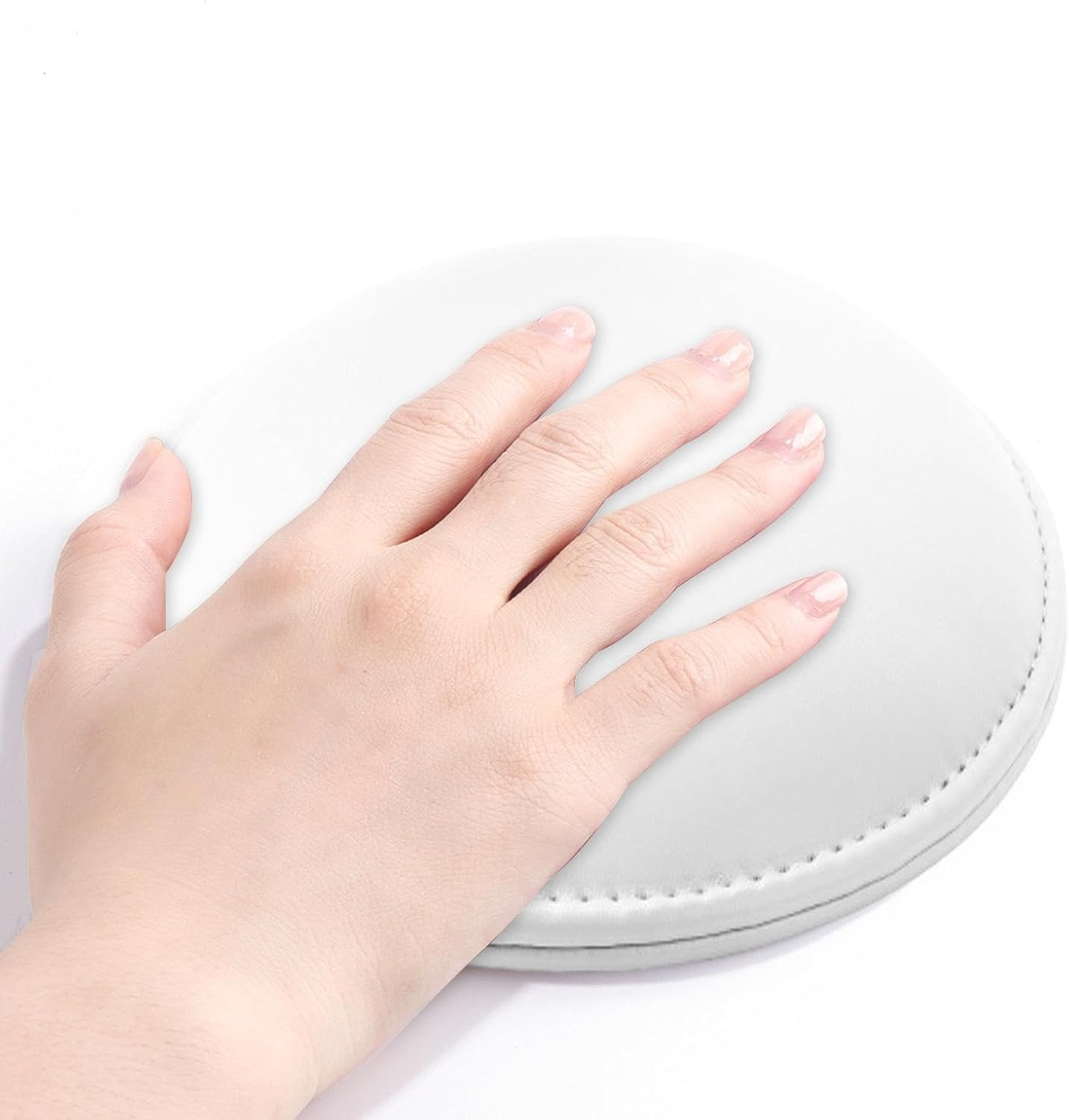 OIIBWQ Non-Slip Armrest Cushion with Nail Pad, Elbow Hand Rest Made of PU for Elbow DIY at Home, White image number 6