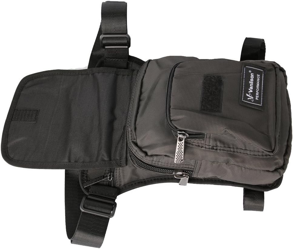 Vanlison Waterproof Airsoft Tactical Drop Leg Pouch Bag Panel Motorcycle Bag - A-Black image number 5