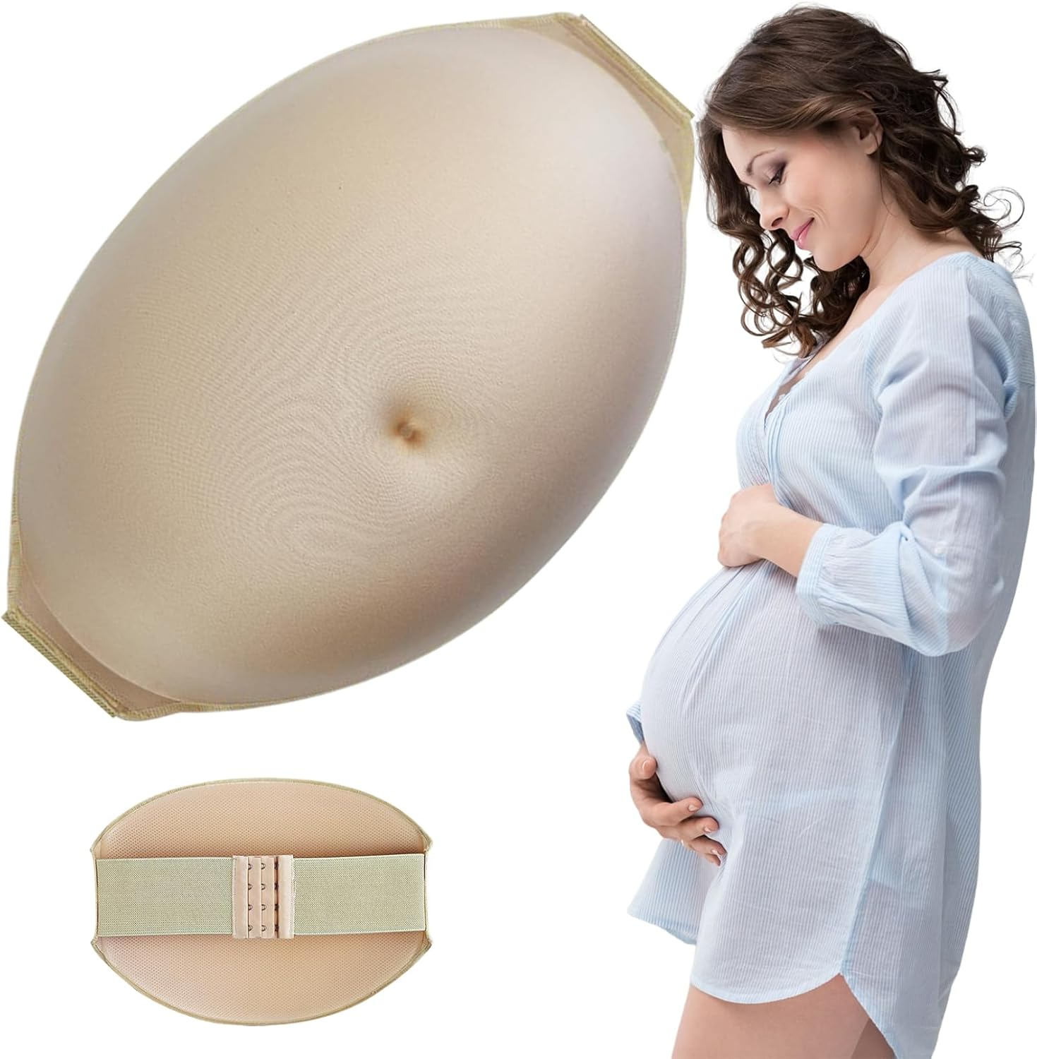 Pregnant Belly Lifelike Sponge Pregnancy Belly Comfortable Artificial Lightweight Maternity Photoshoot Props for Cosplay, Stage Performances
