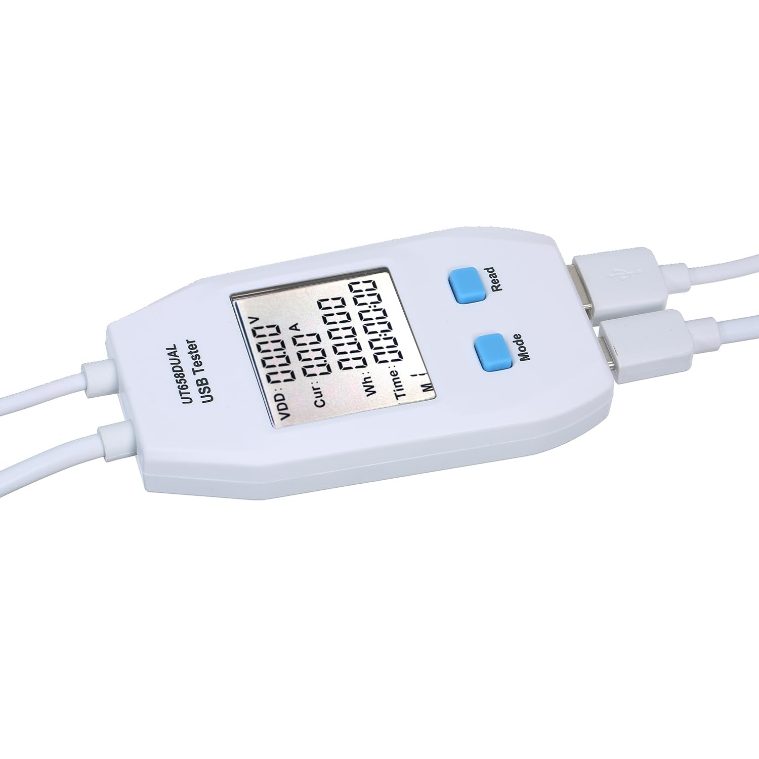 USB Power Meter LCD USB Tester Detector Voltmeter Ammeter Digital Power Capacity Tester (Ut658-Dual) image number 3