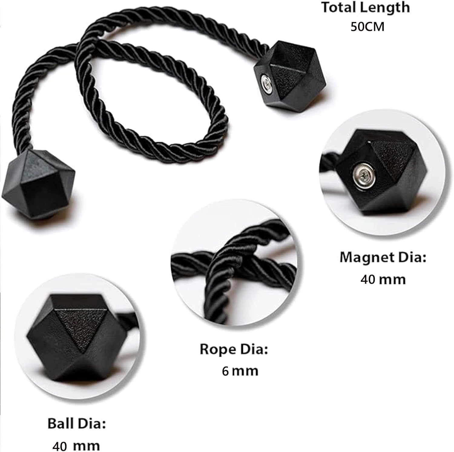 8 Packs Magnetic Curtain Tiebacks for Drapes, Decorative Drape Tie Backs Holdback Holder, Convenient Drape Tie Backs, Curtain Tie Backs Holdback Holder for Window Draperies, No Tools Required (White) image number 1