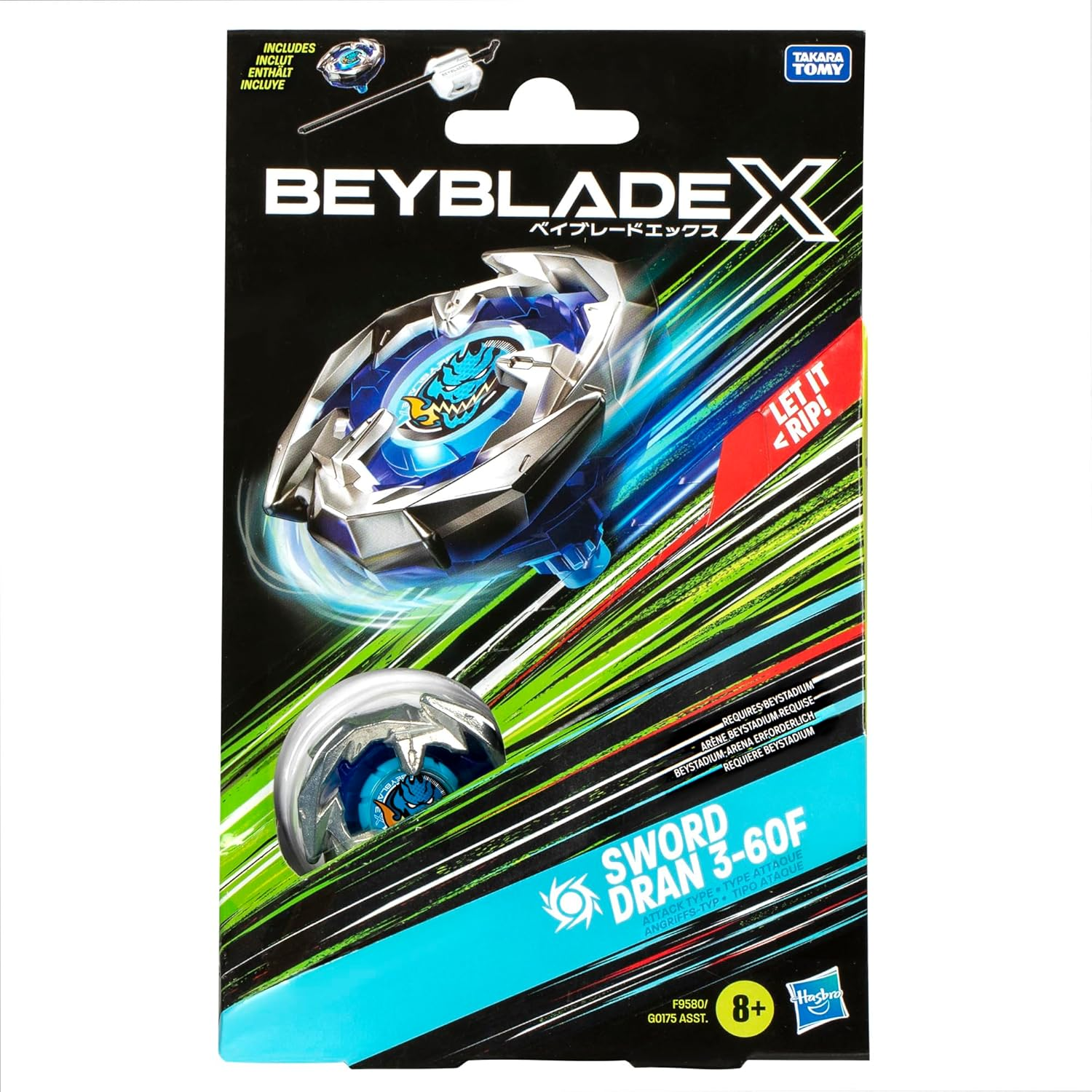 Beyblade X Sword Dran 3-60F Starter Pack Spinning Top and Starter image number 2