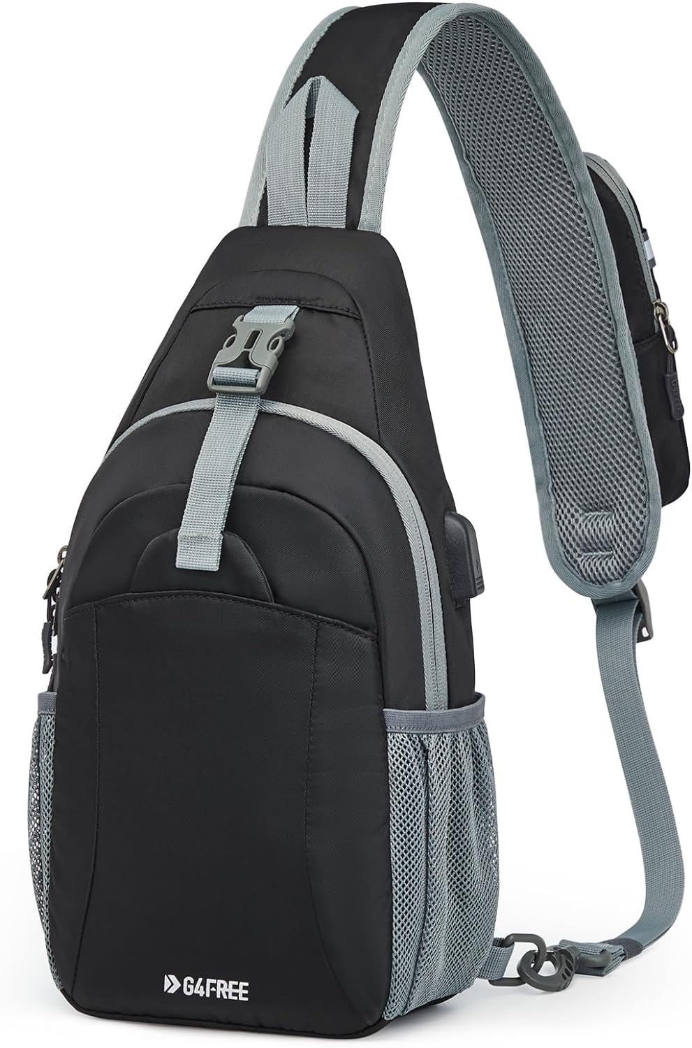 G4Free Sling Bag RFID Crossbody Sling Backpack with USB Charging Port, Travel Hiking Daypack Shoulder Chest Bag for Women Men image number 2