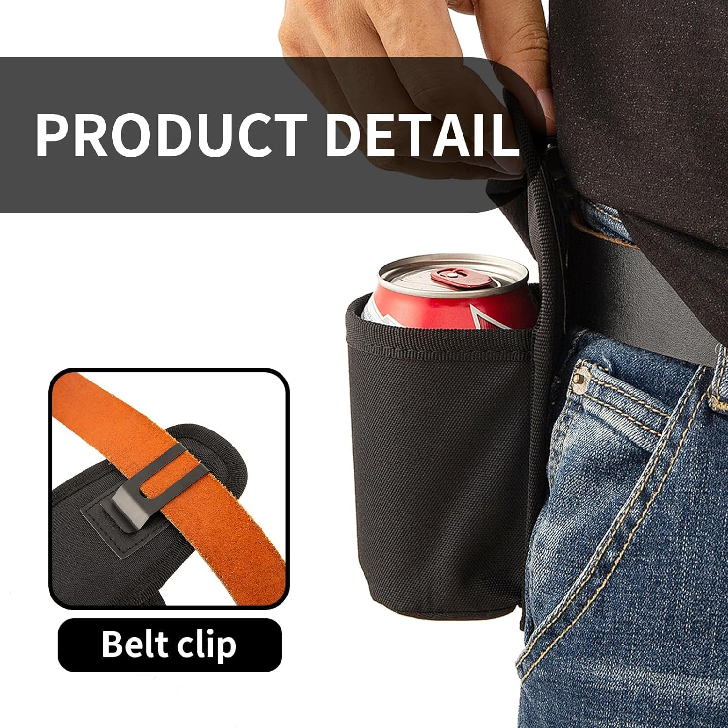 Beer Holster,Beer Belt,Water Bottle Drink Beer Belt Holder,Grilling Beer Gifts for Men Father Day Christmas, for Travel Camping Party for Beer Drinkers/Lovers Beer Accessories