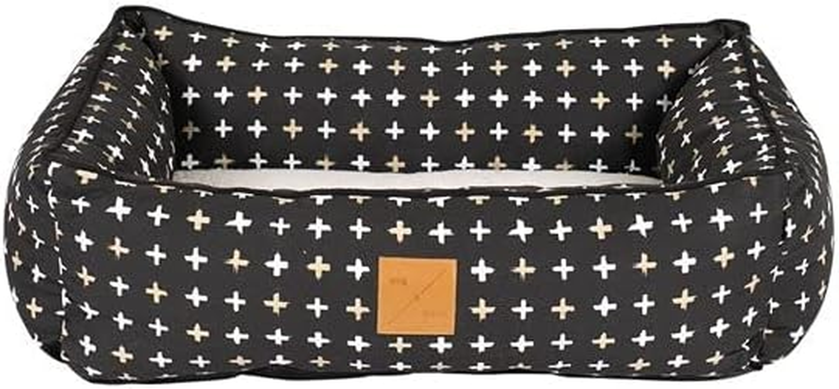 Mog & Bone Bolster Dog Bed, Navy Hamptons Stripe, Small