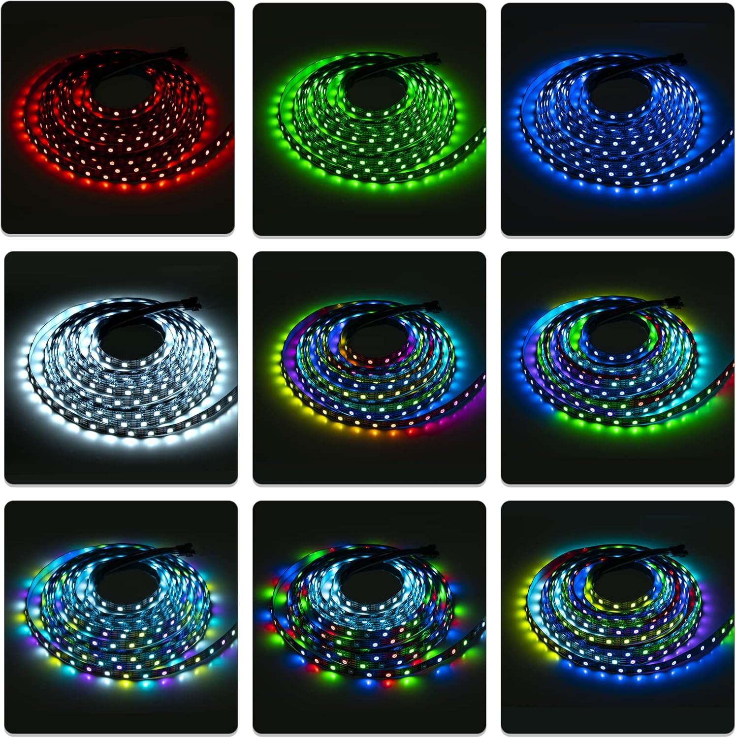 SEZO WS2815 LED Strip Light (Upgraded WS2812B) 5M 60Leds/M Dream Colour Individually Addressable RGB 5050SMD Dual Signal WS2813 LED Flexible Light Strip IP30 Non-Waterproof DC12V Black PCB image number 2