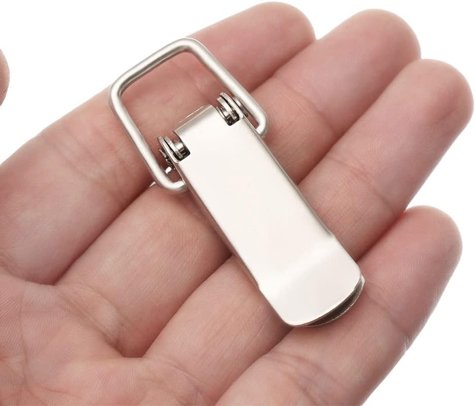 4 Sets Spring Loaded Toggle Latches with Lock Stainless Steel Catch Clamp Clips Spring Lock Hasp Catch for Case Box, Toolbox, Drawer, 55Mm/2.16" image number 2
