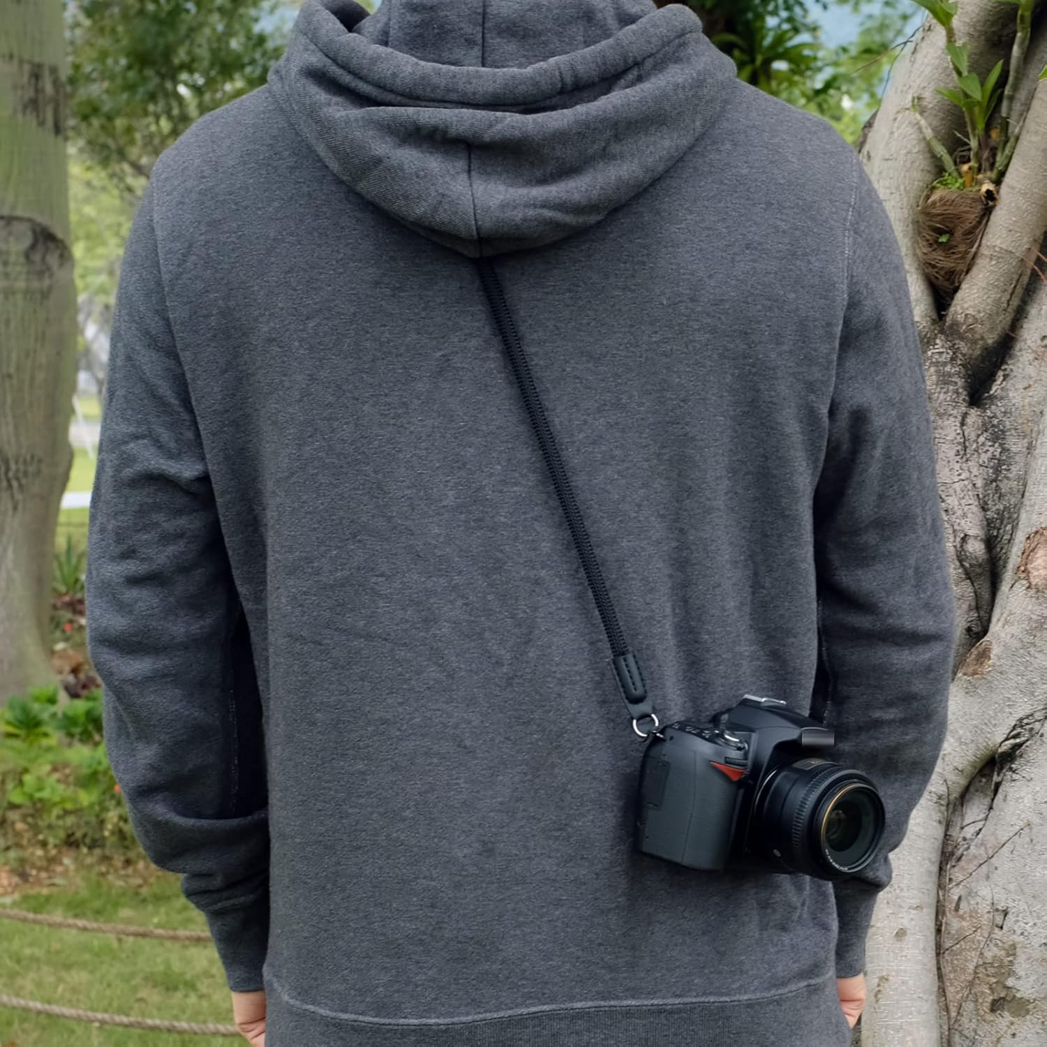 VKO Mirrorless Camera Neck Strap Compatible for Sony A6000 A6300 A6500 A5100 A5000 RX1R RXIRII RX10 RX10II RX10III RX10IV Cameras Climbing Rope Shoulder Strap Black - Black White image number 4