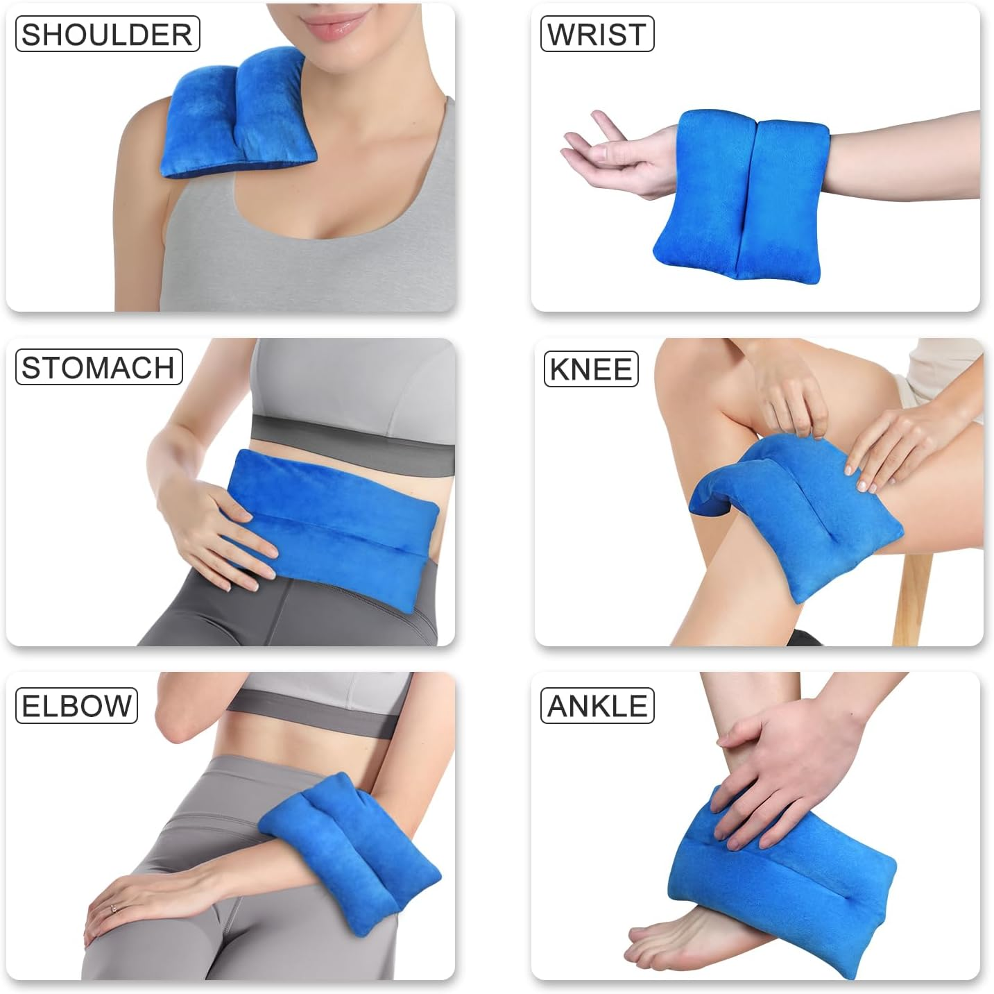 Atsuwell Microwave Heating Pad for Pain Relief, Rice Microwavable Moist Heat Pack for Cramps, Neck and Shoulders, Knee, Muscles, Joints, Back Pain, Bean Bag Heating Pad for Warm Compress, Blue