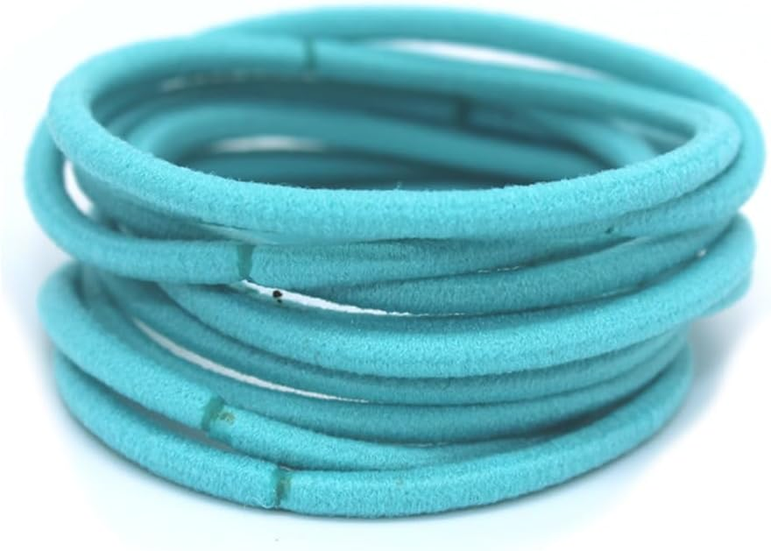 10 Pieces Mixed Hair Bands Adjustable Solid School High Elasticity Protective Ponytail Holder Girls Accessories Royal Blue