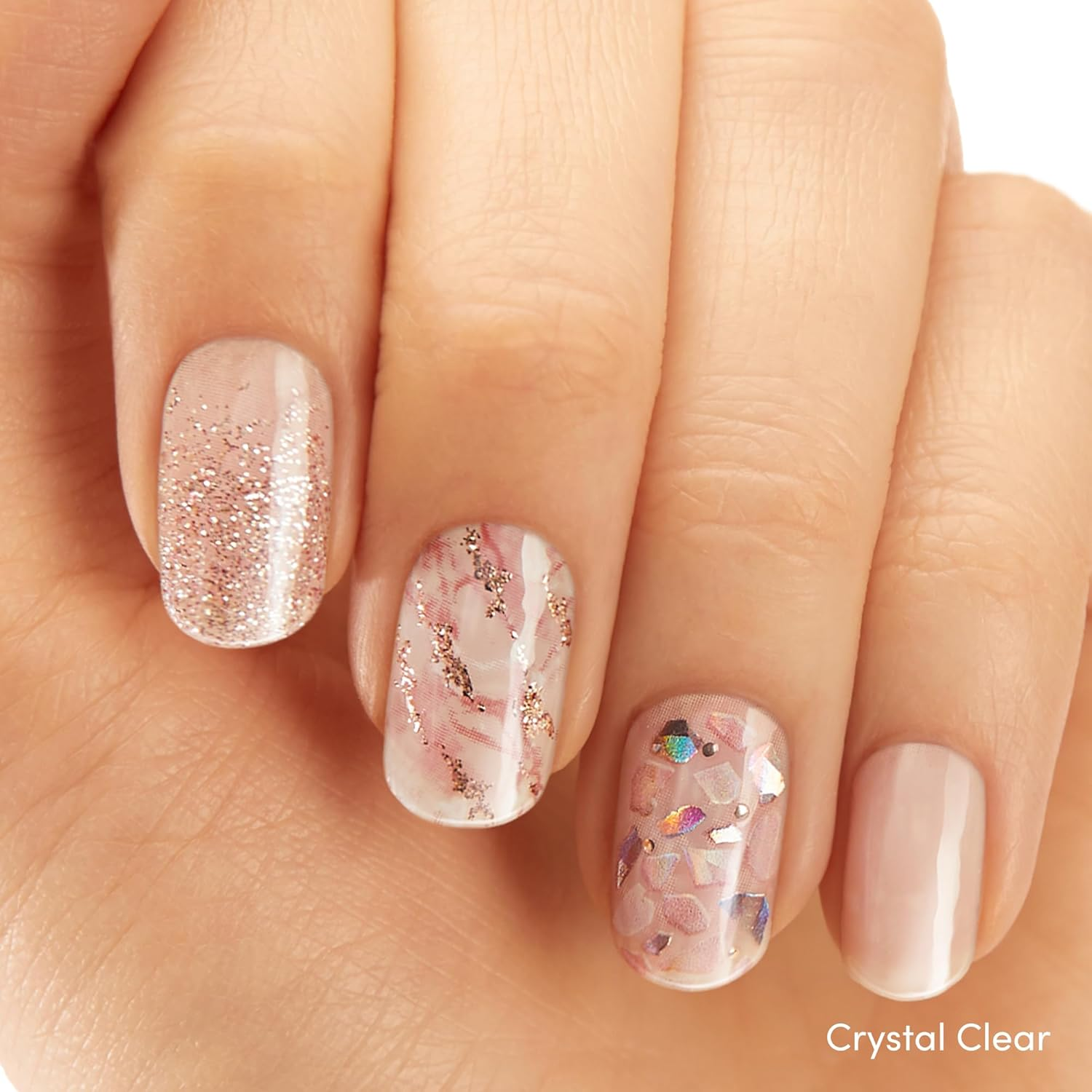 Dashing Diva Gloss Nail Strips Bundle - the Classic Marbles Collection - Crystal Clear & Maybe Marble - UV Free, Chip Resistant, Long Lasting Gel Stickers - Contains 2 Sets image number 5