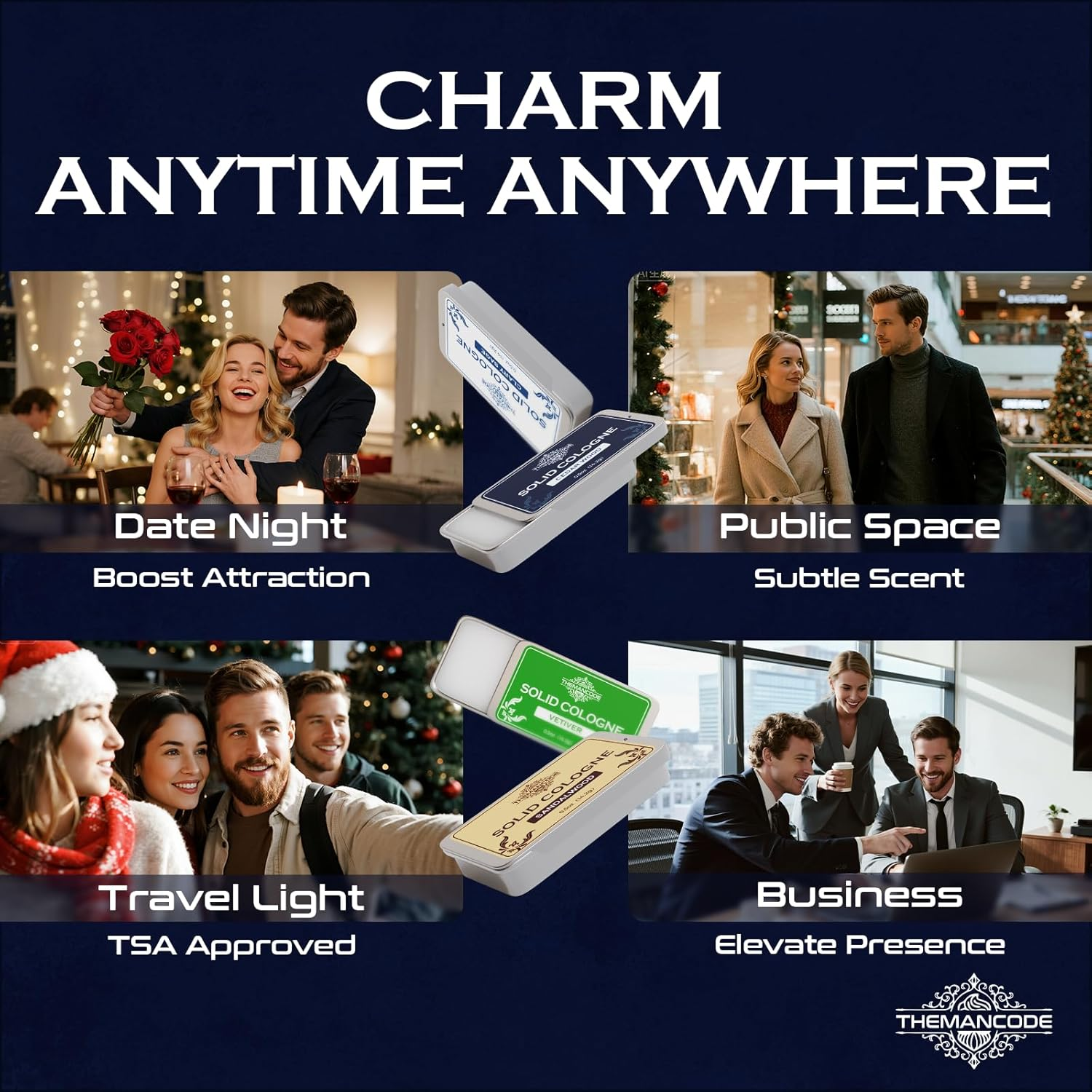 THEMANCODE Solid Mens Cologne, Valentines Day Gifts for Him, Gifts for Men on Birthday and Father'S Day, Sandalwood, Vetiver, Cedarwood and Sage Scents, 4 Pack, 14 G image number 6