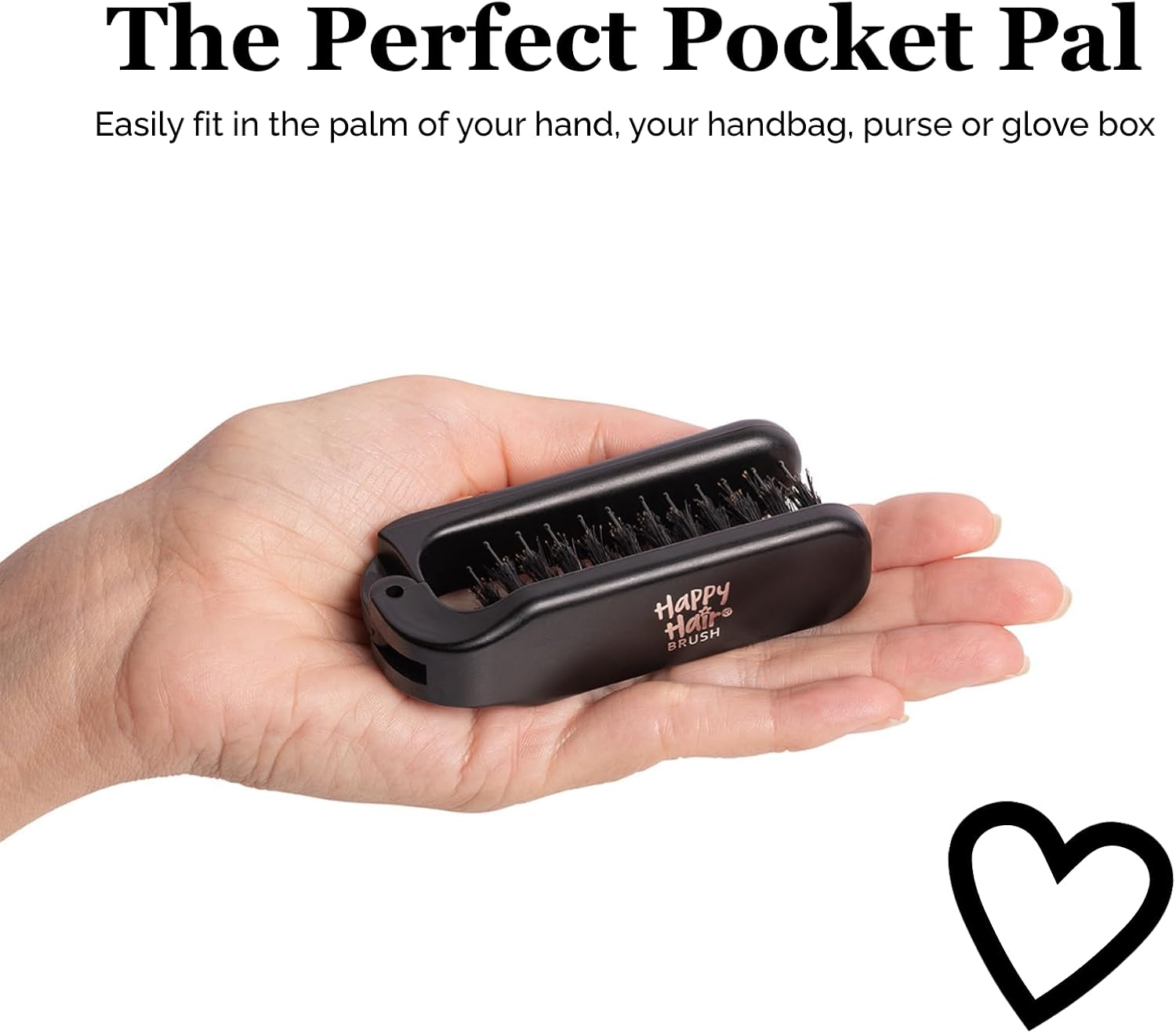 HAPPY HAIR BRUSH Pocket Brush &ndash; Compact Detangling Hairbrush for Kids & Travel &ndash; Gentle on Knots, Smooths without Pulling, Perfect for Handbags, Gym Bags & On-The-Go Styling image number 6