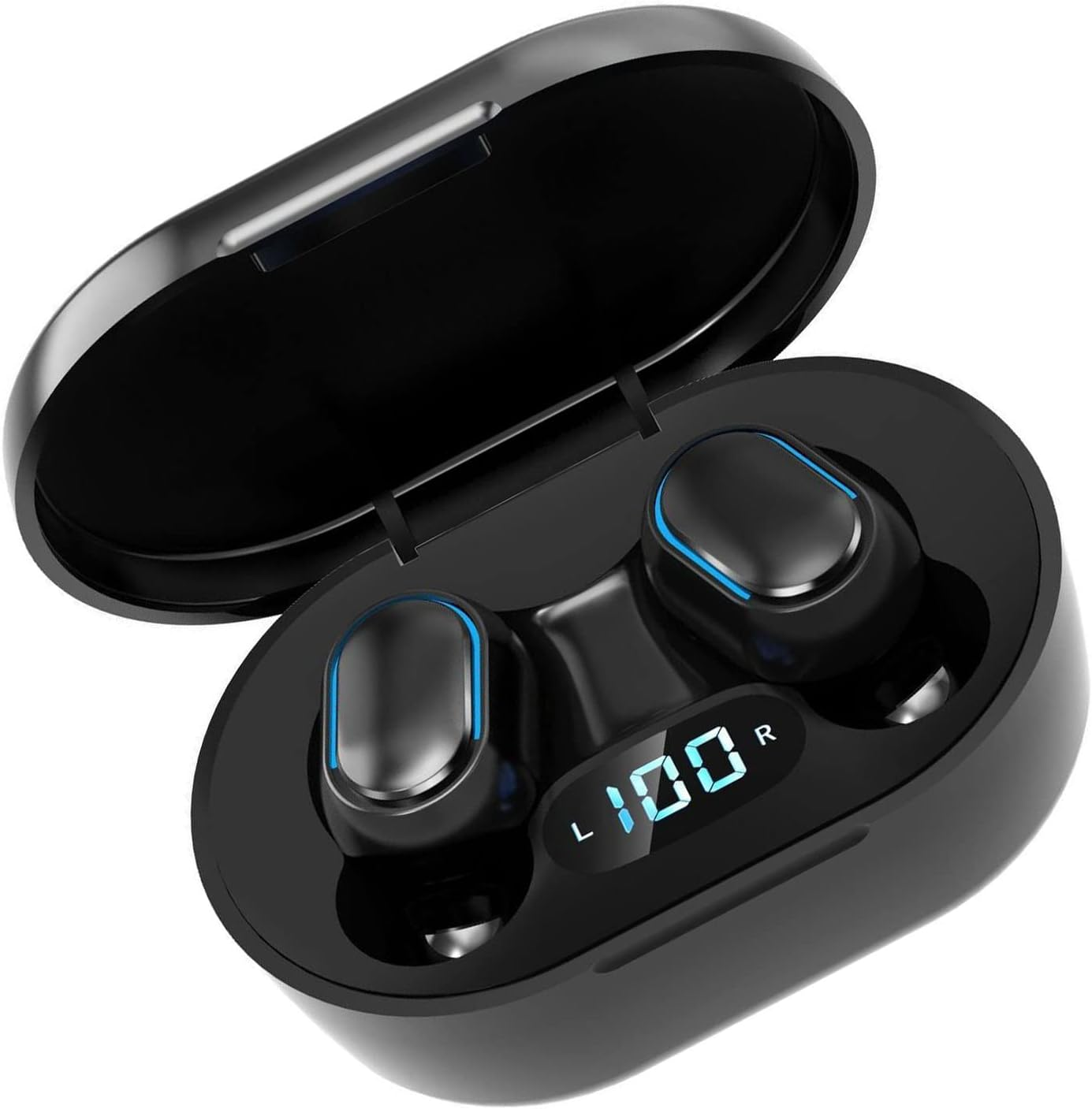 BT Gaming Earbud, Noise Cancelling Headphones with Charging Case, Wireless Headphones with Low Latency and Power LED Display, Sports Headphones for Online Meetings image number 6