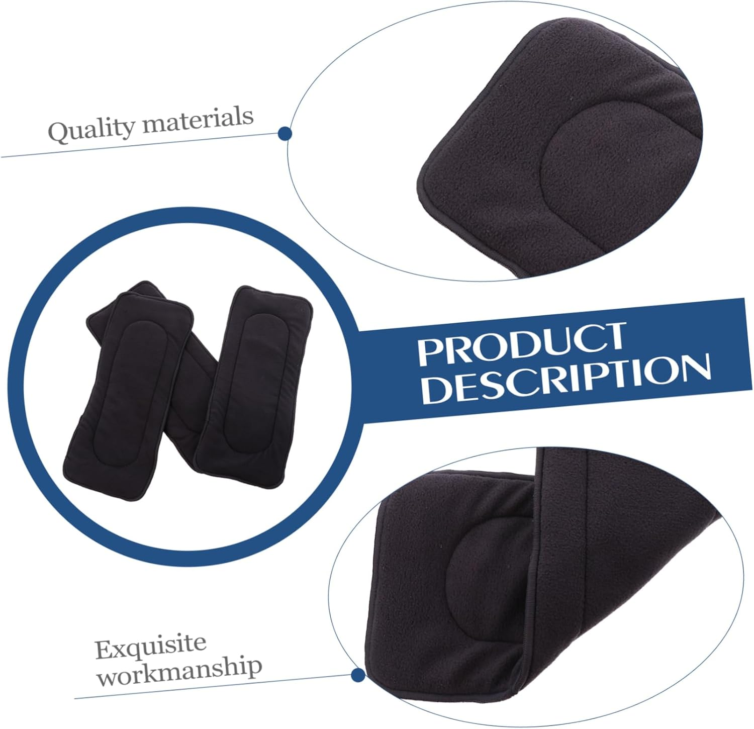 3Pcs Bamboo Fiber Diaper Inserts Diaper Mat for Ultra-Fine Material Quick Absorption Dry Fast image number 1