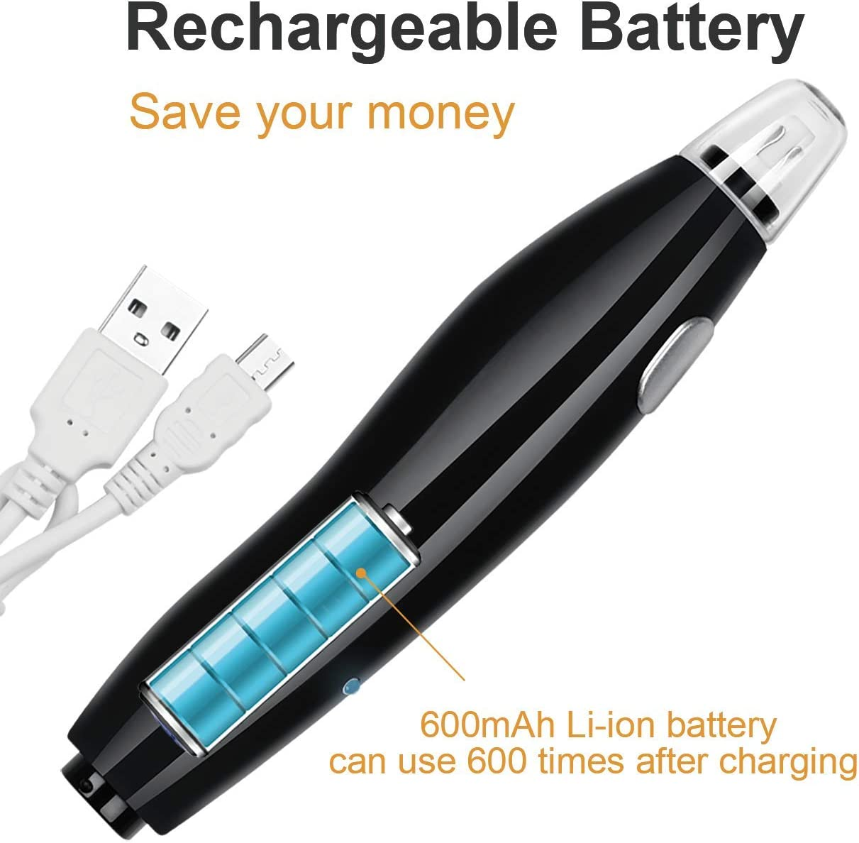 Rechargeable Battery Erasers for Drawing, Sketching Pencils, Derwent Graphite Pencils,Arts and Crafts, Drafting Eraser,Black