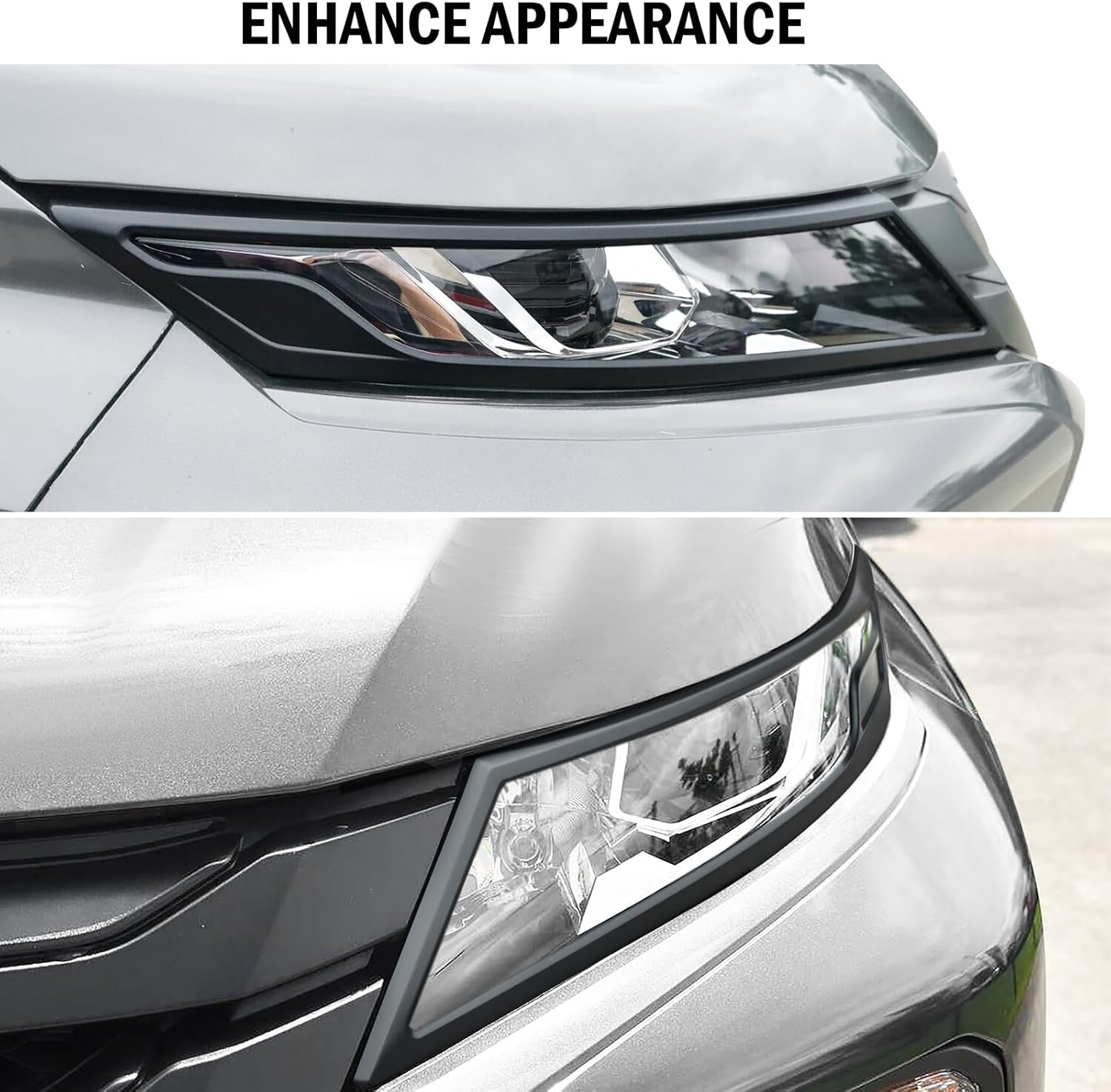 For Mitsubishi Triton MR 2019-2023 Accessories Headlight Tail Light Cover Trims, Front Rear Light Lamp Guard Protector Cover Trim Surround Frame, Matte Black Ute Exterior, 4Pcs/Set image number 5