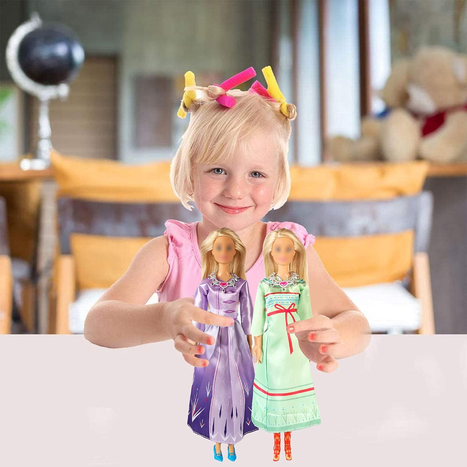 ONEST 30 Pieces Princess Clothes and Accessories for 11.5 Inch Girl Doll Include 10 Pieces Princess Dresses, 10 Pairs Shoes and 10 Pieces Necklaces - Litter Girls Gift image number 1