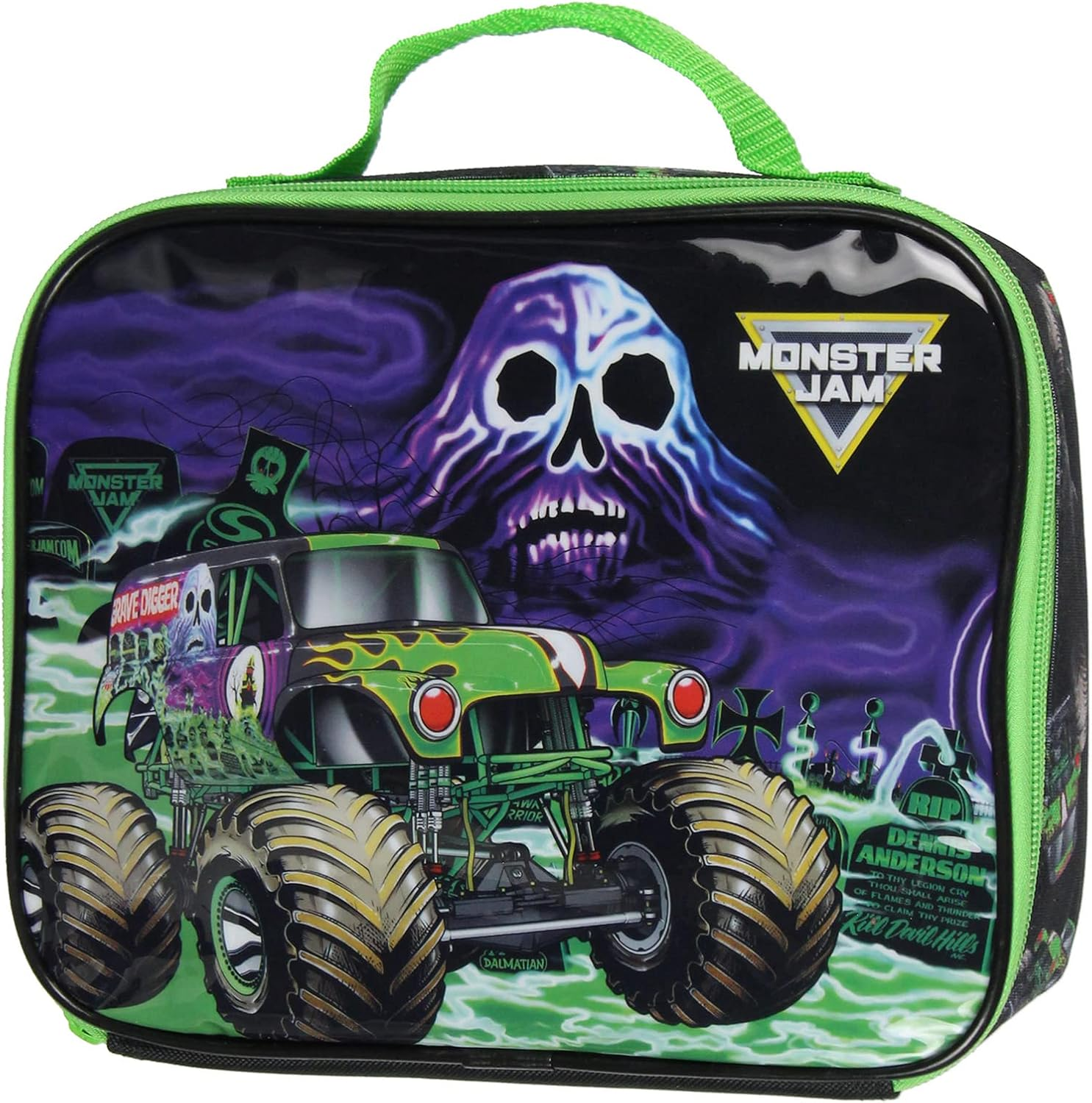 Monster Jam Grave Digger Truck 5 PC Backpack Lunchbox Icepack Water Bottle Keychain, Multicolored, One Size - Avatar 5Pc image number 2