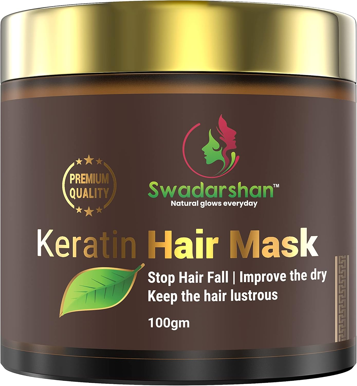 Swadarshan Keratin Hair Mask for Dry, Frizzy, Damaged Hair (100Gm Jar)