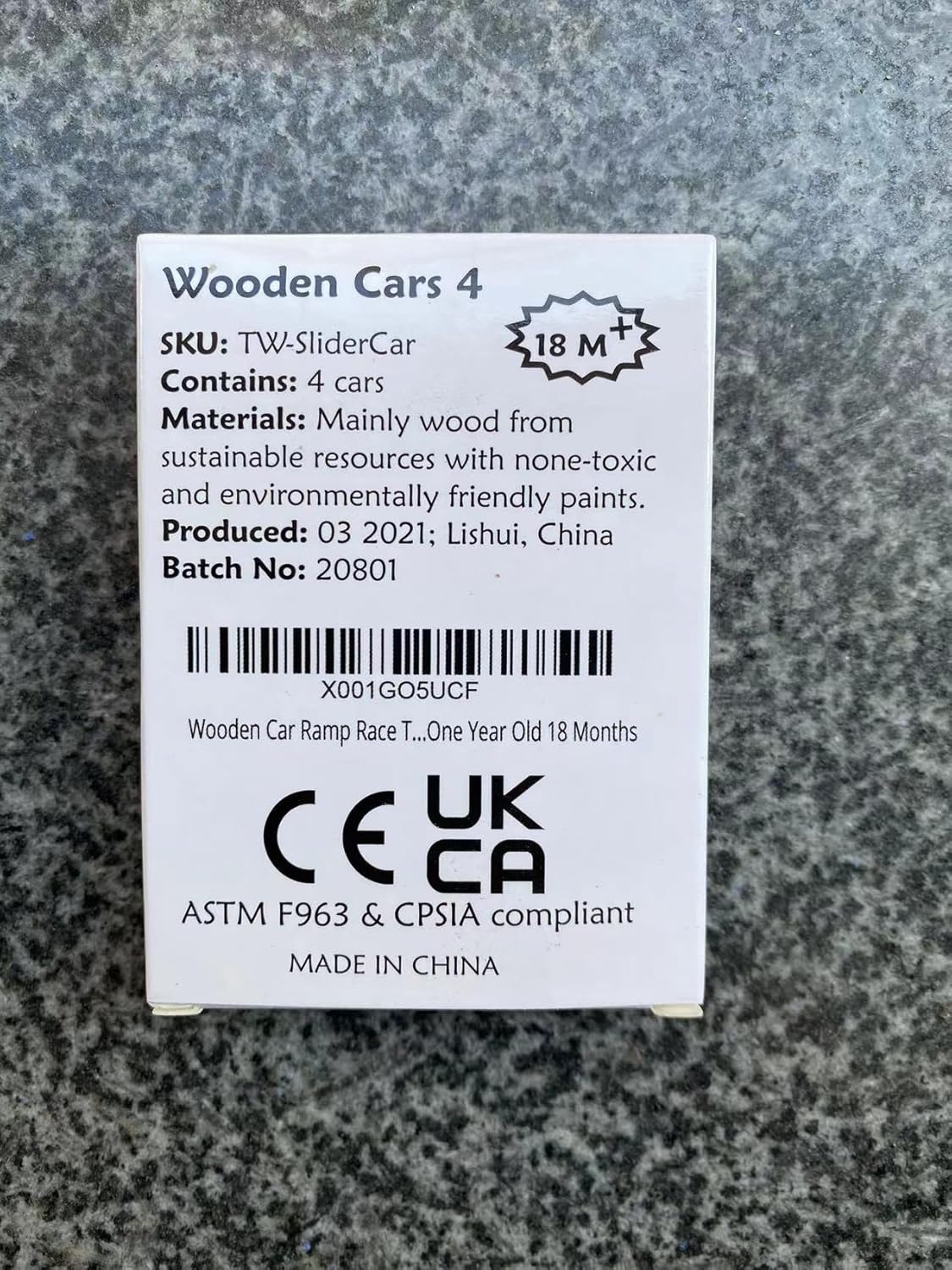 Wooden Car Ramp Race Track Toy - Toddler Car Playset - Replacement Cars 4 Pack - Matching Click Clack Track Vehicles Set for Toddlers - Racing Car First Sport Cars for One Year Old 18 Months image number 1