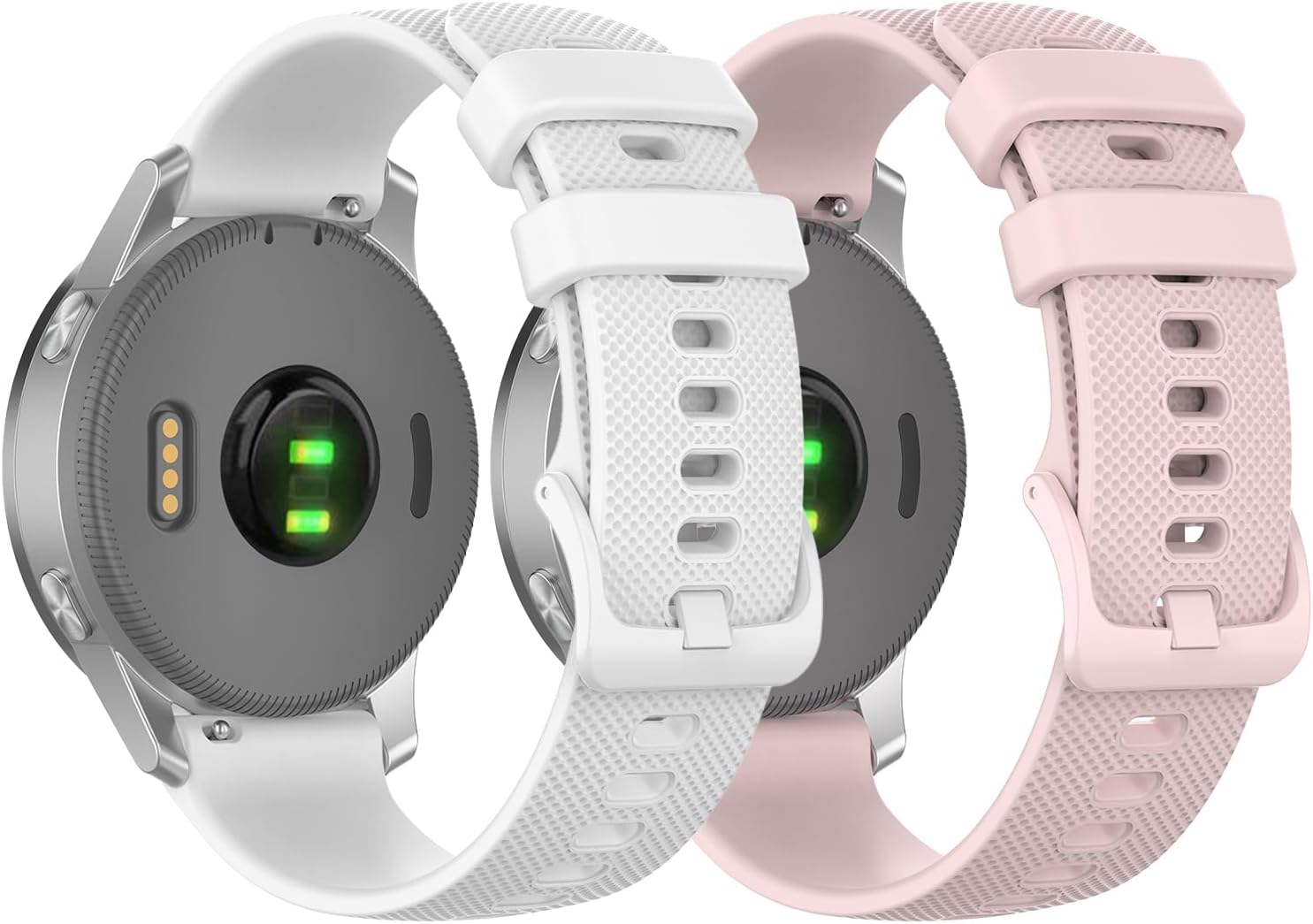 (2 Pack) T Tersely Band Compatible for Garmin Venu4 41Mm/Forerunner 265S/ Venu 3S/ Vivomove 3S/ Vivoactive 4S/ Forerunner 255S, 18Mm Silicone Sport Straps Quick Release for Garmin Venu 2S