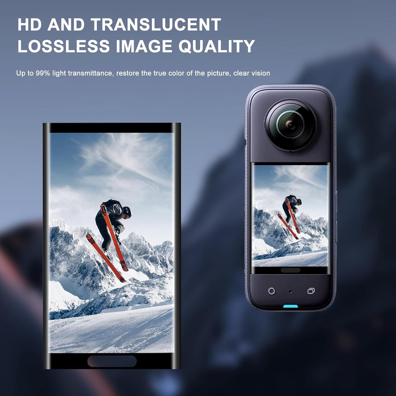 Fitstill Protection Accessories Kit for Insta 360 X5/X4,Tempered Glass Screen Protector+Rubber Lens Cap,2 PCS Ultra HD Screen Protector for Insta360 X5 / X4 Camera,9H Hardness,Scratch Resistant image number 3