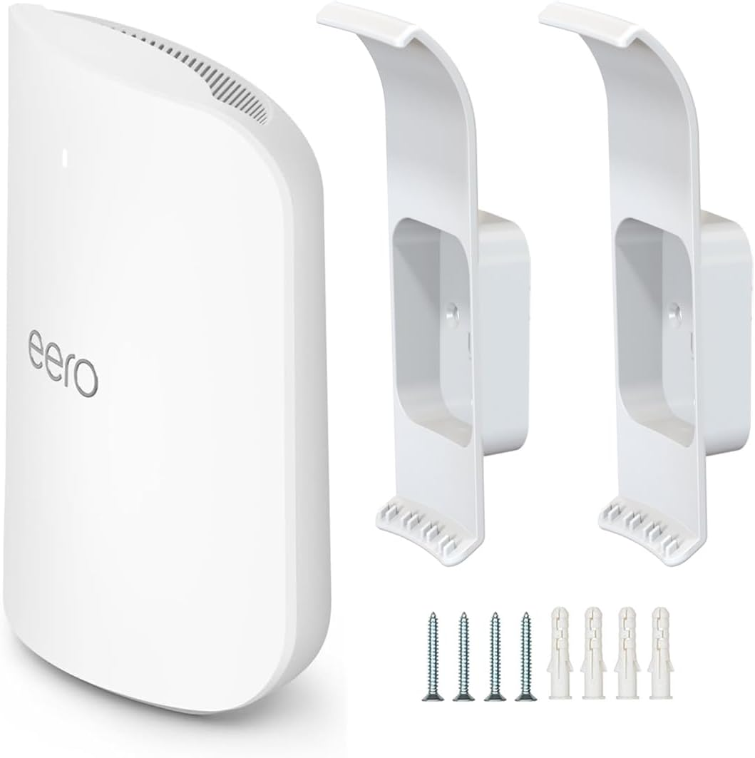 Wall Mount Holder for Eero Max 7, No Messy Wires, Space Saving, Wall Stand Bracket Compatible with Eero Max 7 Tri-Band Mesh Wifi System (2 Pack) image number 3