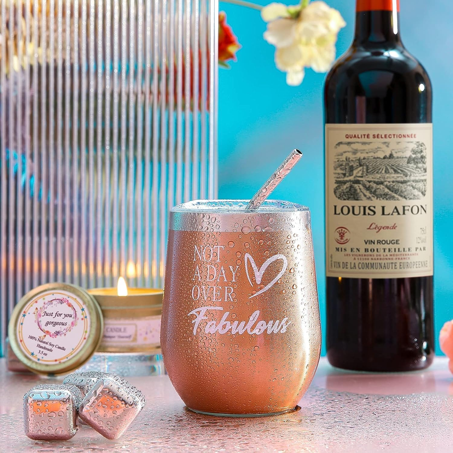 GIOD 9-Piece Luxury Bath Gift Set with Bath Bombs, Handmade Soap, Flowers, Towel and 350Ml Cup - Women'S Spa Hamper