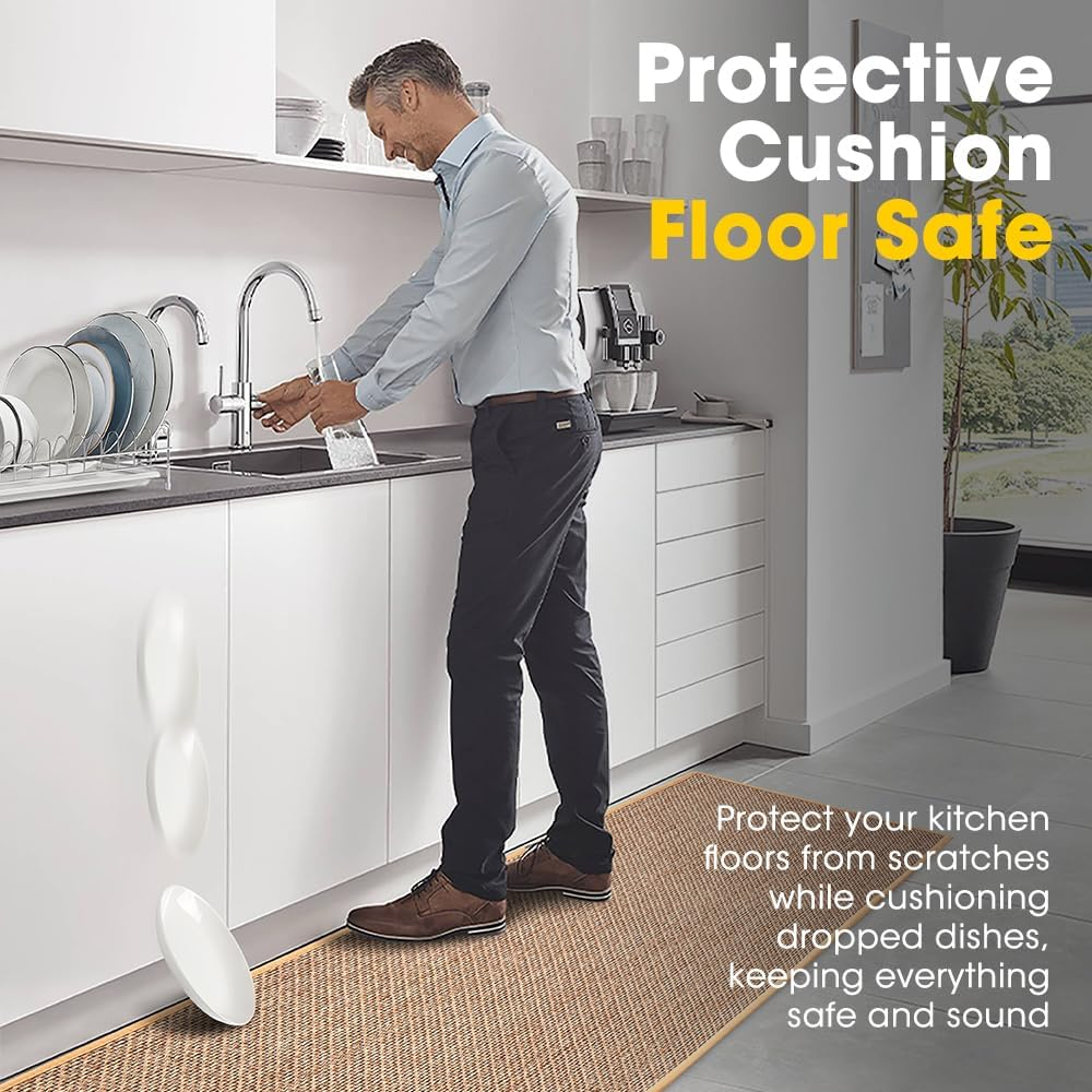 ZUNI 2PCS Kitchen Rugs and Mats, Cushioned Non Slip Rugs, Absorbent Runner Rugs Comfort Standing Mats Washable for Kitchen, Floor, Office, Home (45X150, 45X75Cm, Beige) - Black image number 5