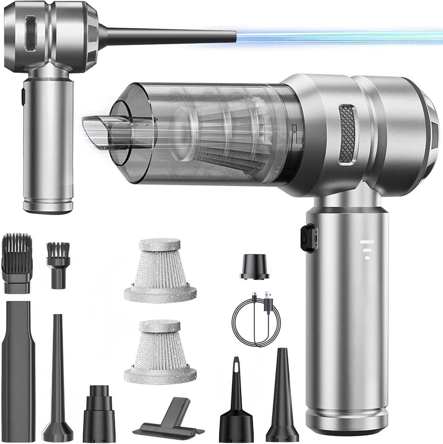 Car Vacuum Cleaner, 4 in 1 Cordless Handheld Vacuum Cleaner, 22000PA High Power Mini Vacuum Cleaner, Rechargeable Handheld Vacuum,Portable Cordless Compressed Air Duster Air Blower for Car Home image number 1