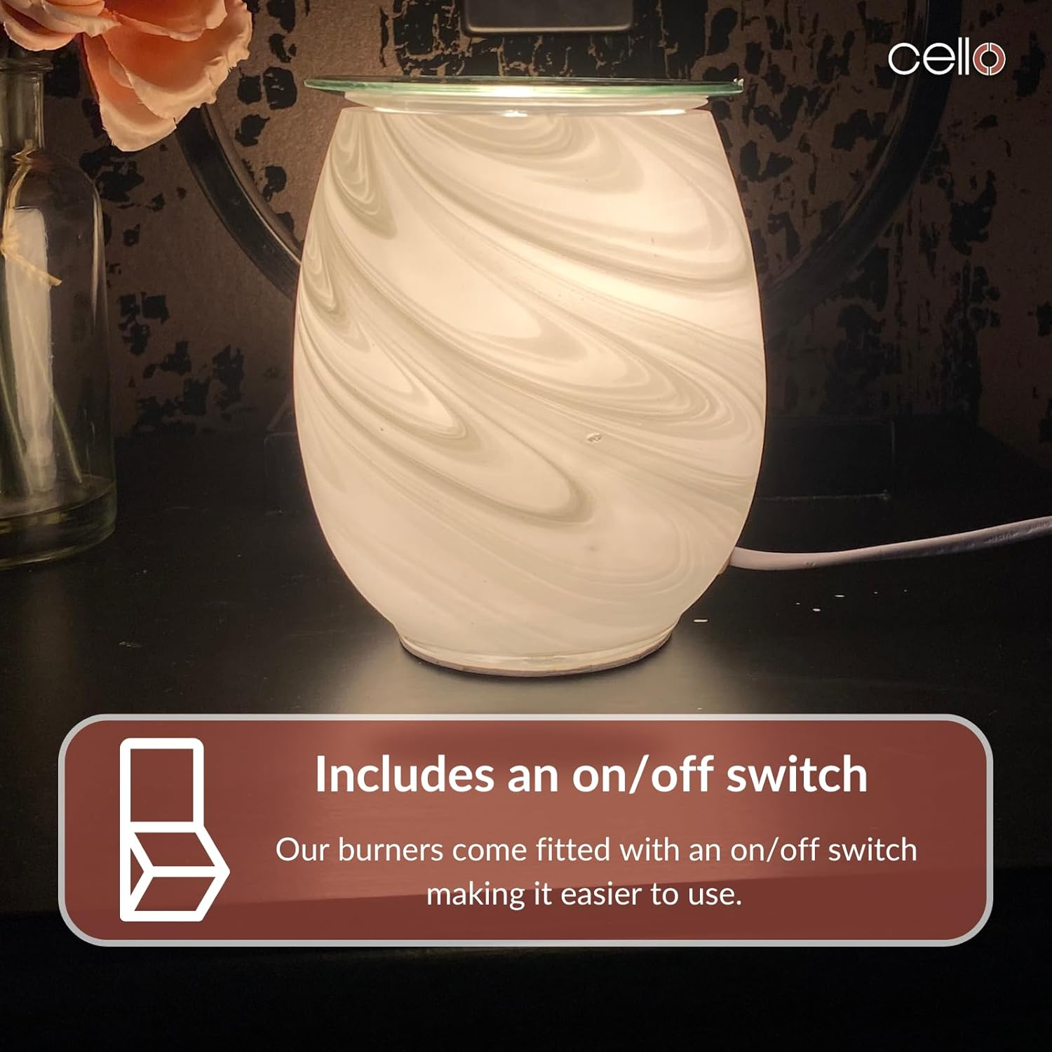 Cello Galaxy Swirl Art Glass Electric Melt Burner - Wax Melt, Electric Diffuser and Oil Burner. New Home Gifts, Home Decor, Room Decor, Bedroom Accessories and Office Accessories.