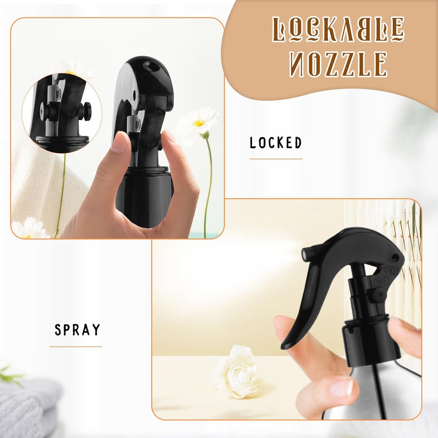 Dynnndy 3 Pack Aluminum Spray Bottles with Adjustable Nozzle 500Ml/17Oz Silver Metal Fine Mist Atomizer Refillable Sprayer for Hairdressing Watering Plants Cleaning Cooking image number 1