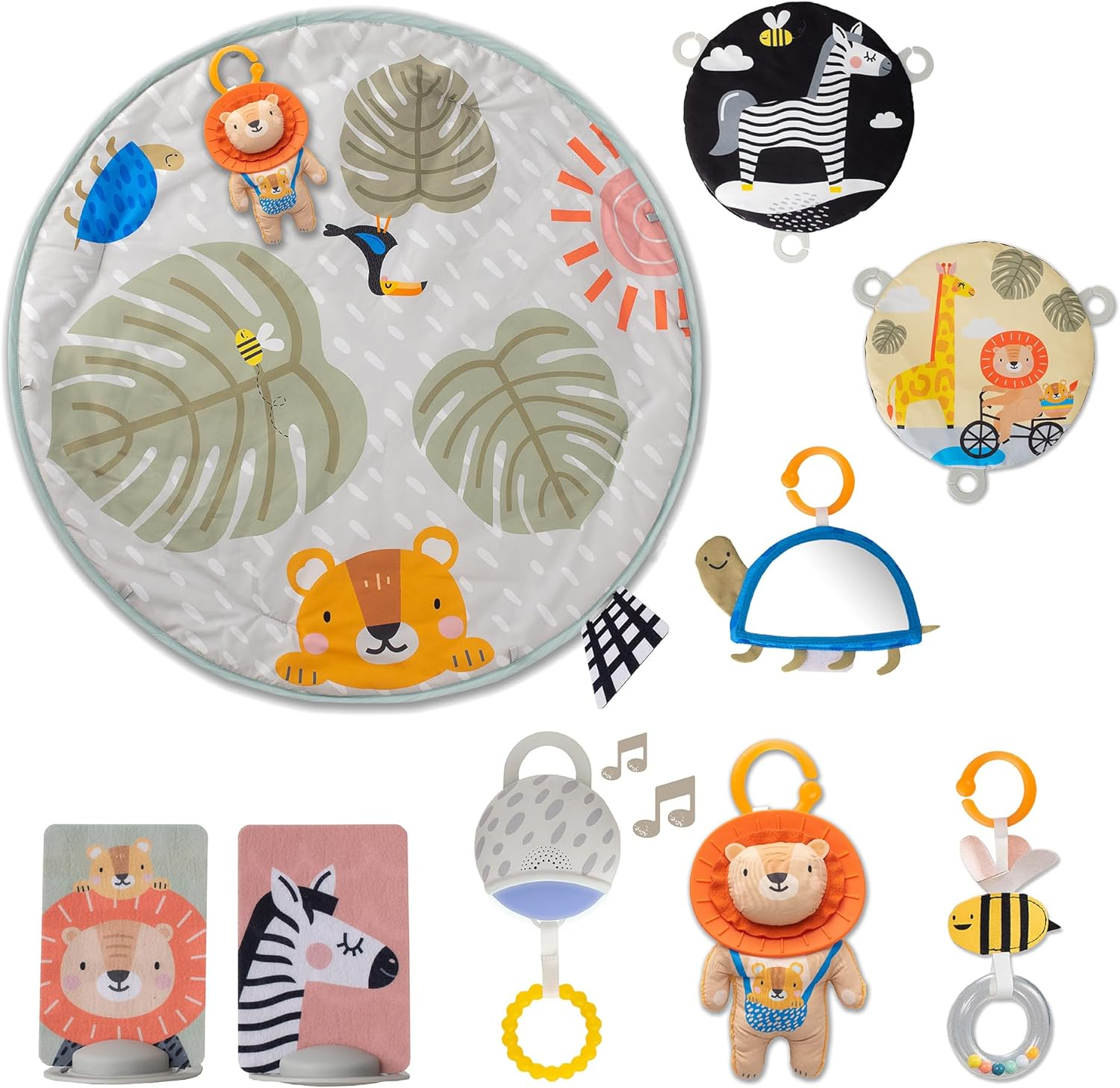 Taf Toys Savannah 360&deg; Activity Gym with Music & Light & 20 Playful Activities, Thickly Padded with Soft Mat and a Unique &ldquo;Crinkle Toy&rdquo; for a Variety of Body Positioning for Newborn and Up image number 6