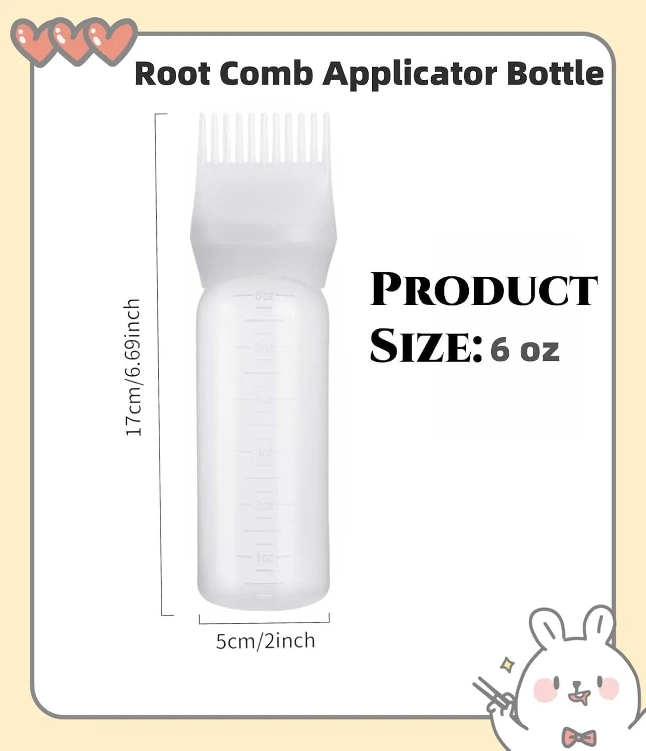 Root Comb Applicator Bottle, Plastic Hair Dye Applicator Bottle with Graduated Scale for Oil, Squeeze Applicator for Easy Scalp Application, Compatible with Various Hair Care Products - Haheihei image number 4