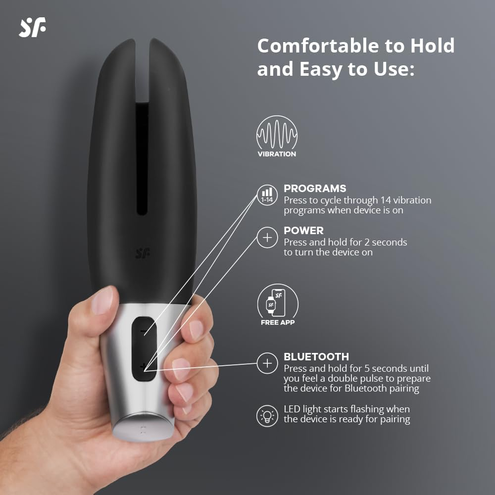 Satisfyer Power Masturbator Black/Silver image number 2