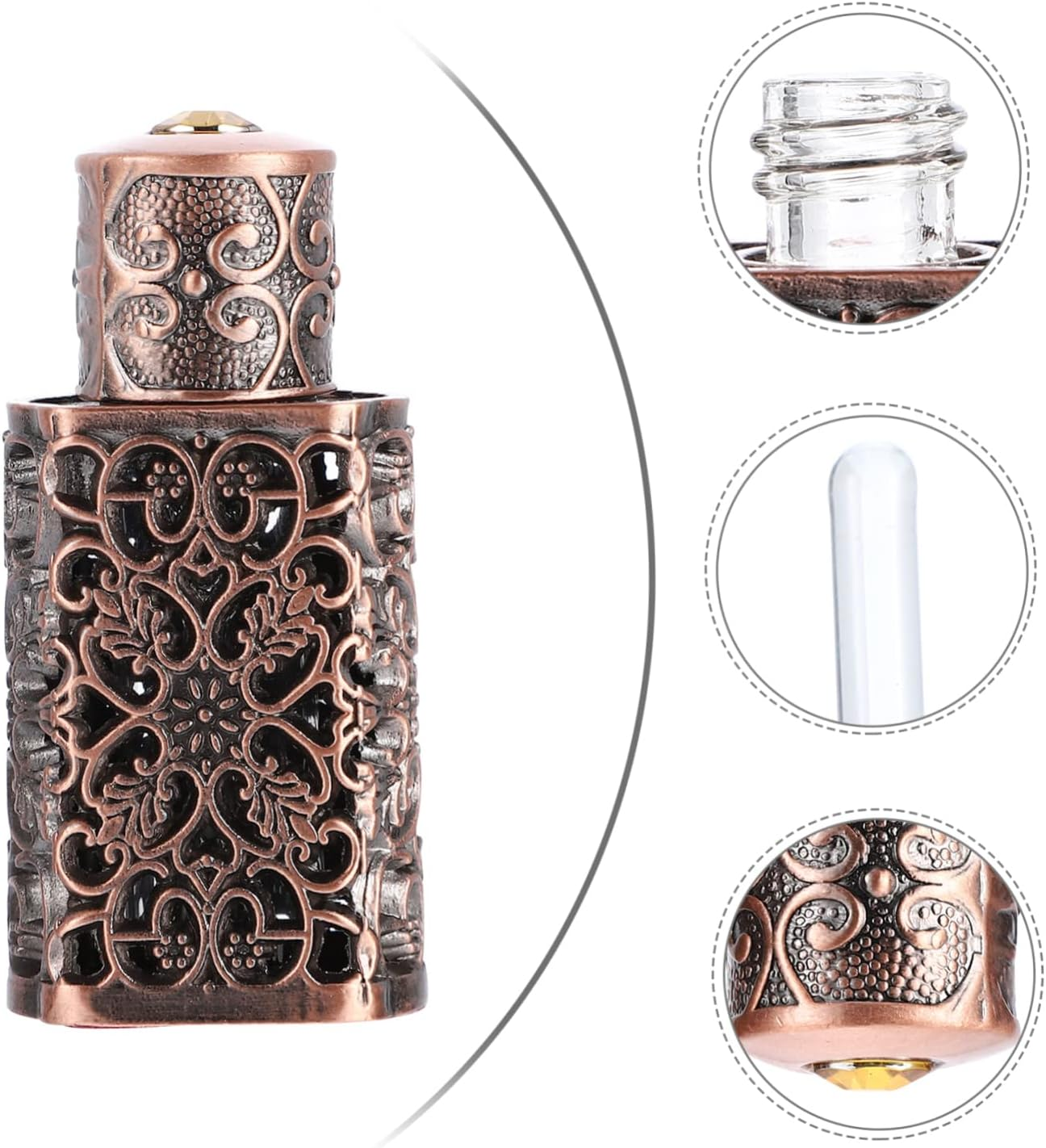 2Pcs Essential Oil Spray Bottle Hollow Engraved Perfume Container for Travel Leak Aromatherapy and Cosmetic Use image number 2