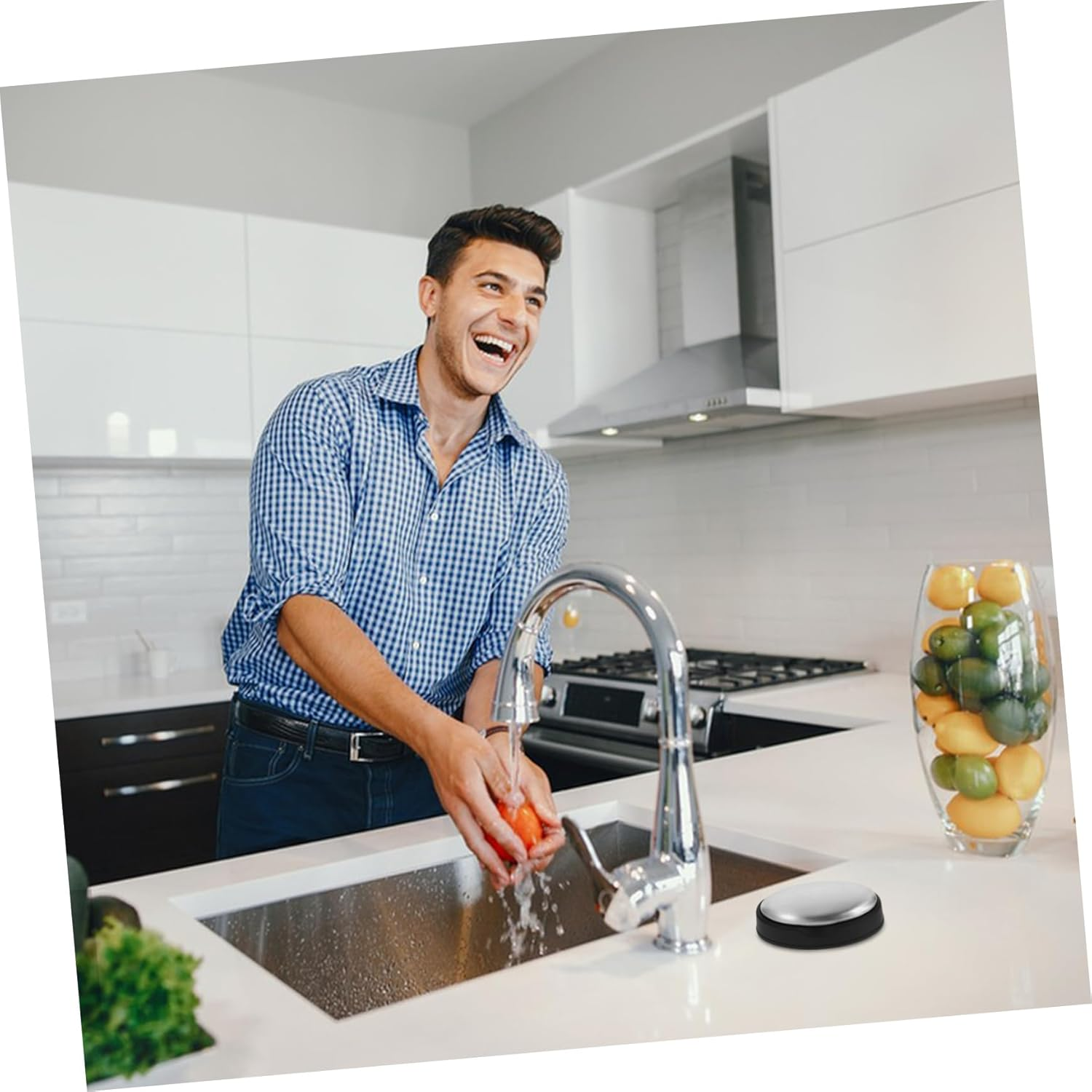 Metal Odor Absorber Soap Stainless Steel Soap Bar for Kitchen Odor Removal Reusable after Handling Garlic with Base image number 2