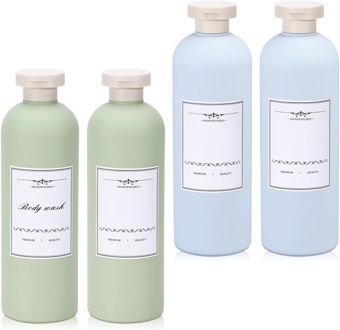 UMETASS Travel Shampoo Bottle, Empty Plastic Squeeze Bottles 10Oz with Flip Cap, Lotion Container for Tavel Size Shampoo and Conditioner