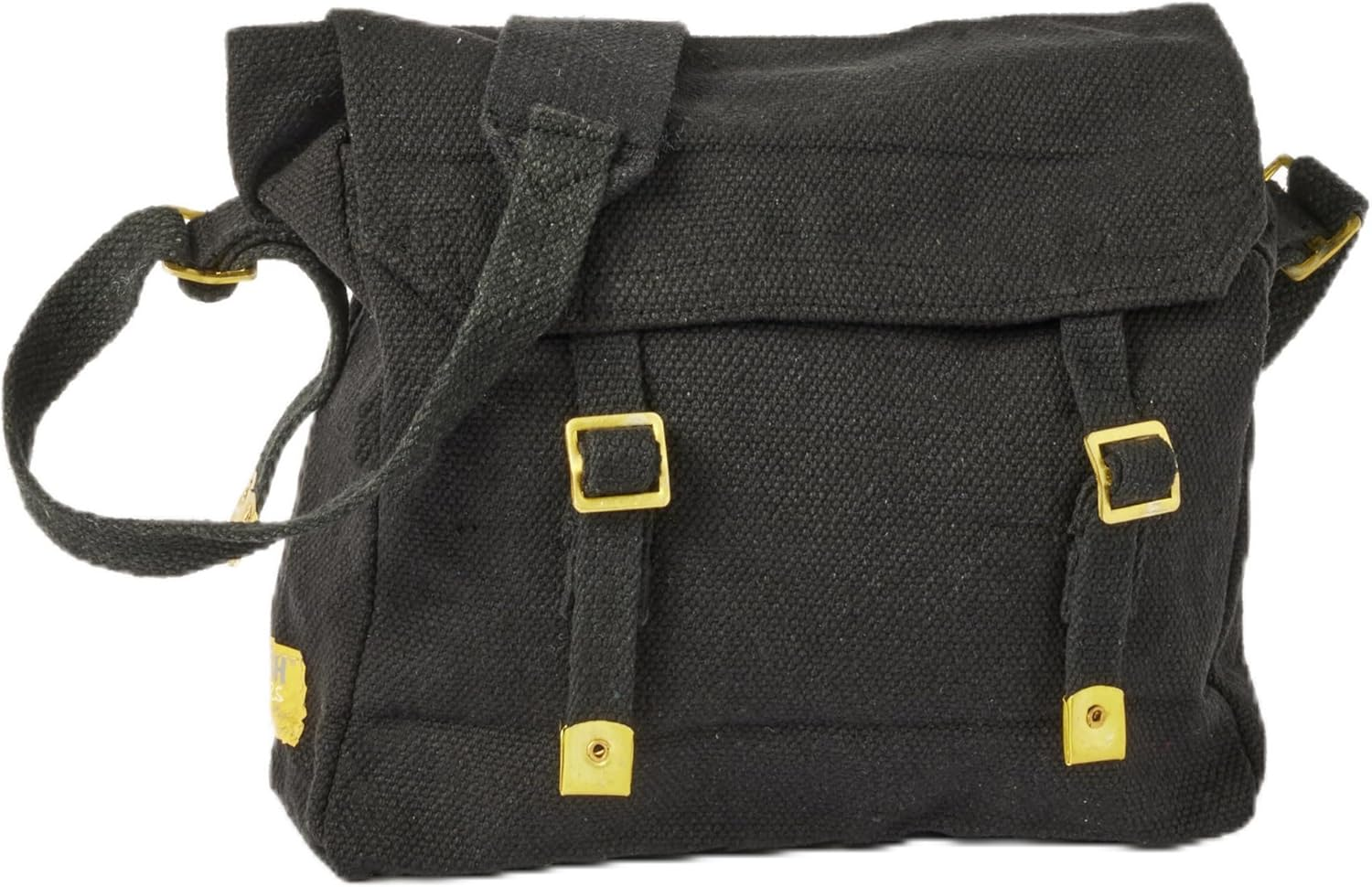 Biker Messenger Bag Military Retro Jute Canvas Haversack WH2 Shoulder Strap Fish