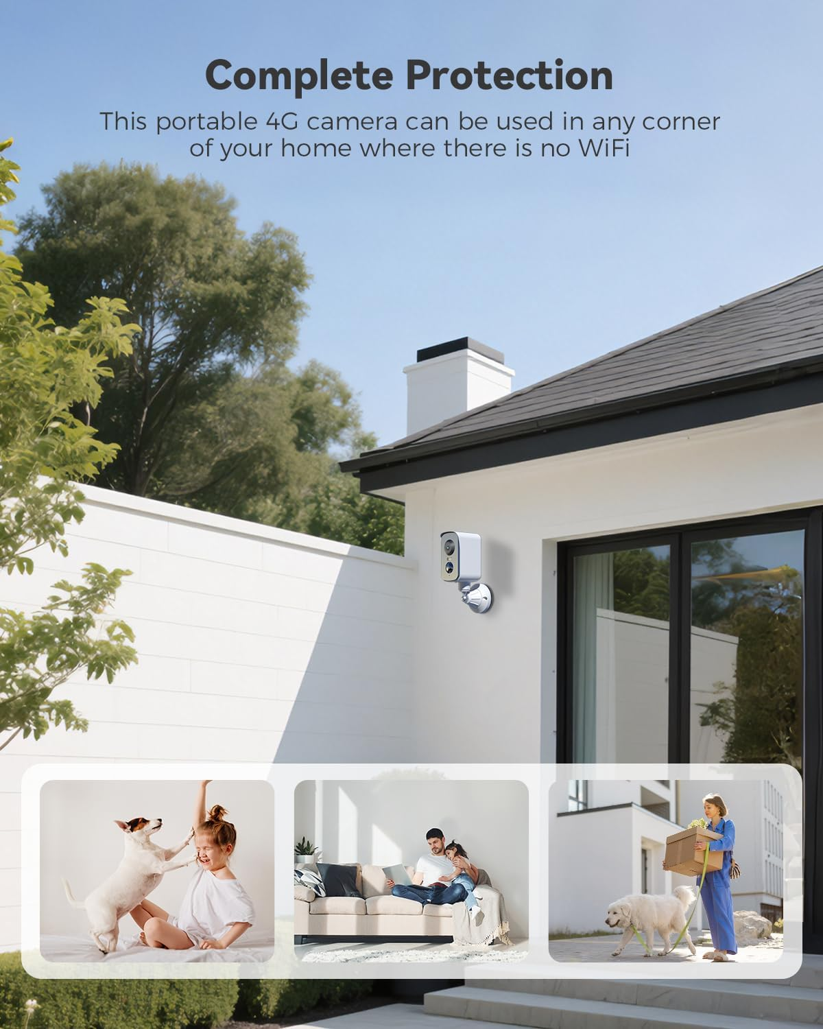 COCOCAM 4G Portable Magnetic No Wifi Security Camera Wireless,2K Indoor/Outdoor Camera for Rv/Camping/Travel, 300&deg;Pan,10000Ahm Battery, PIR&AI Human Detection,Ip66, Built-In SIM Card (NO Wifi) image number 6