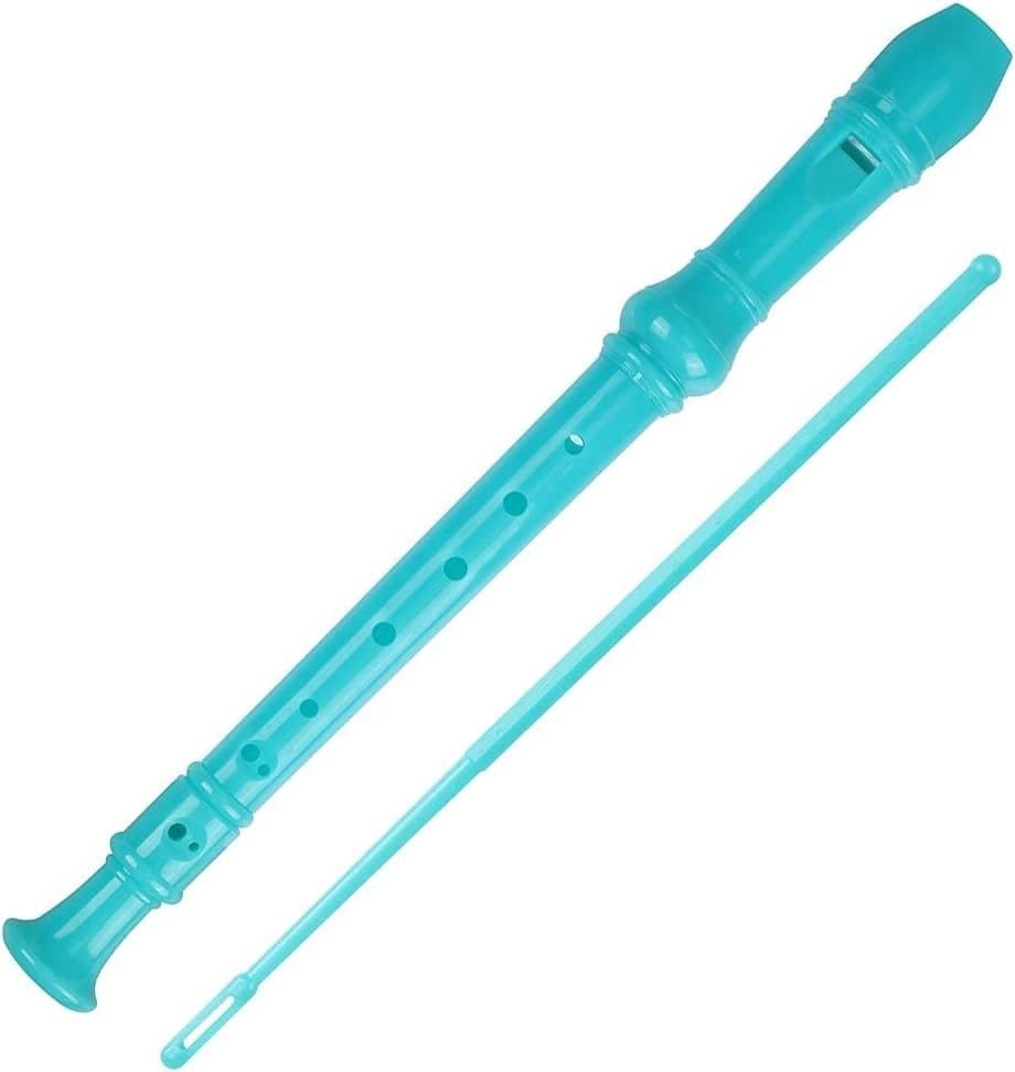 Soprano Recorder, 8-Hole Plastic Flute for Kids - Beginner School Flute with Cleaning Stick and Instruction Manual (White)