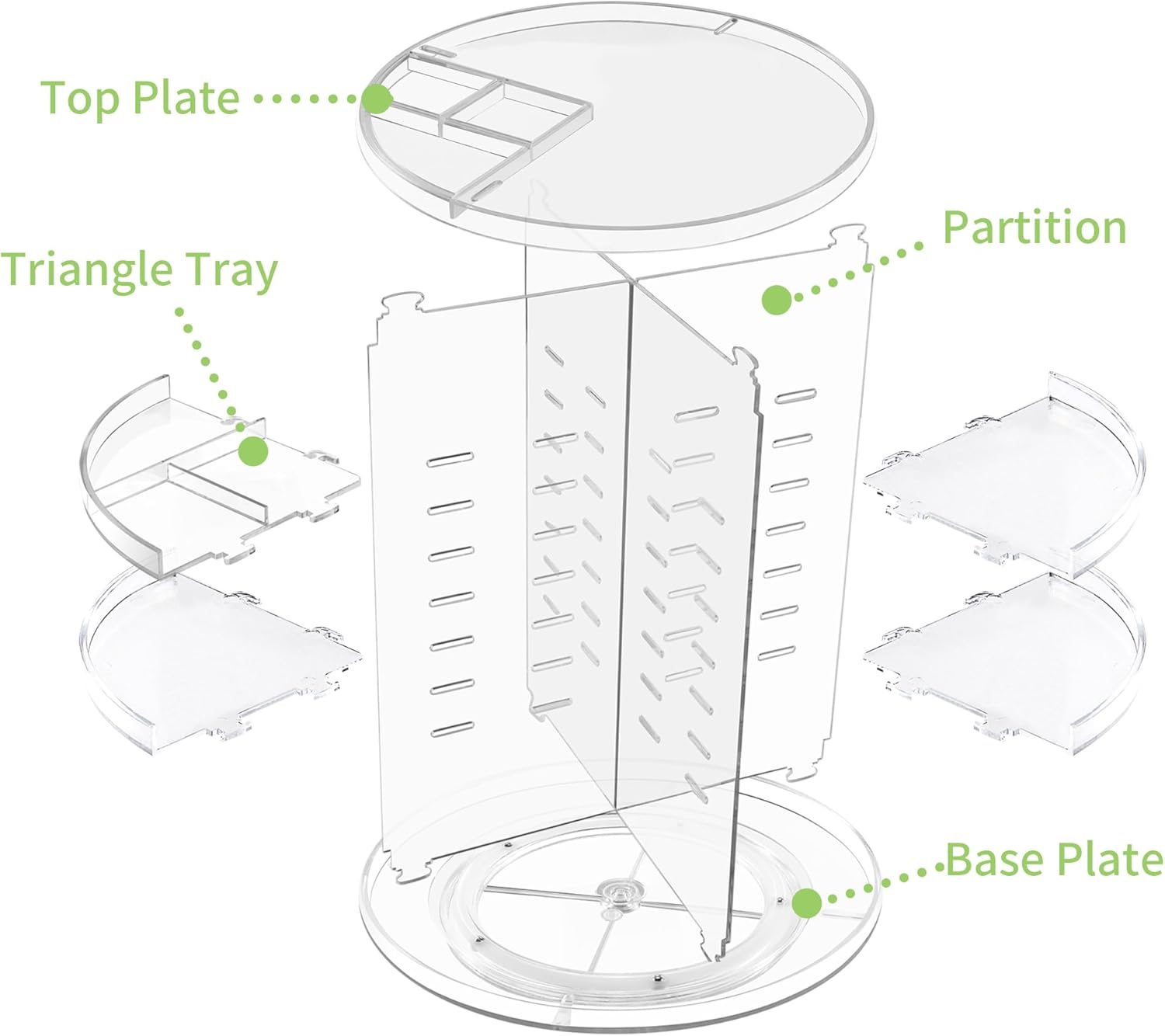 Coyaho Rotating Makeup Organizer, Cosmetic Storage Jewelry Box Clear image number 6