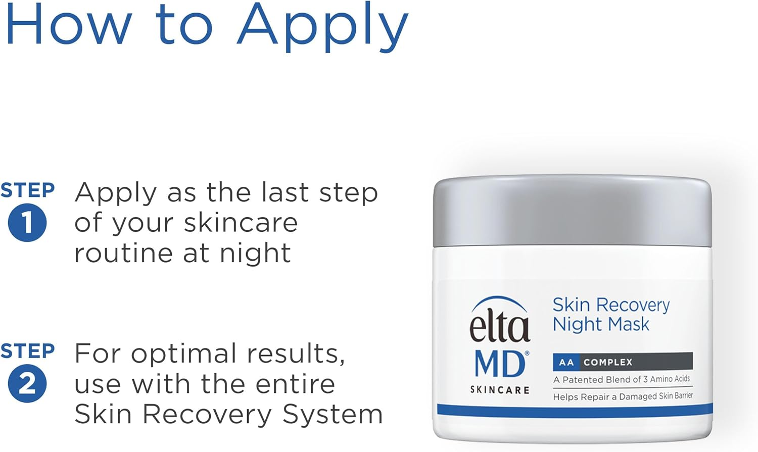 Skin Recovery Night Mask by Eltamd for Women - 1.7 Oz Mask image number 6