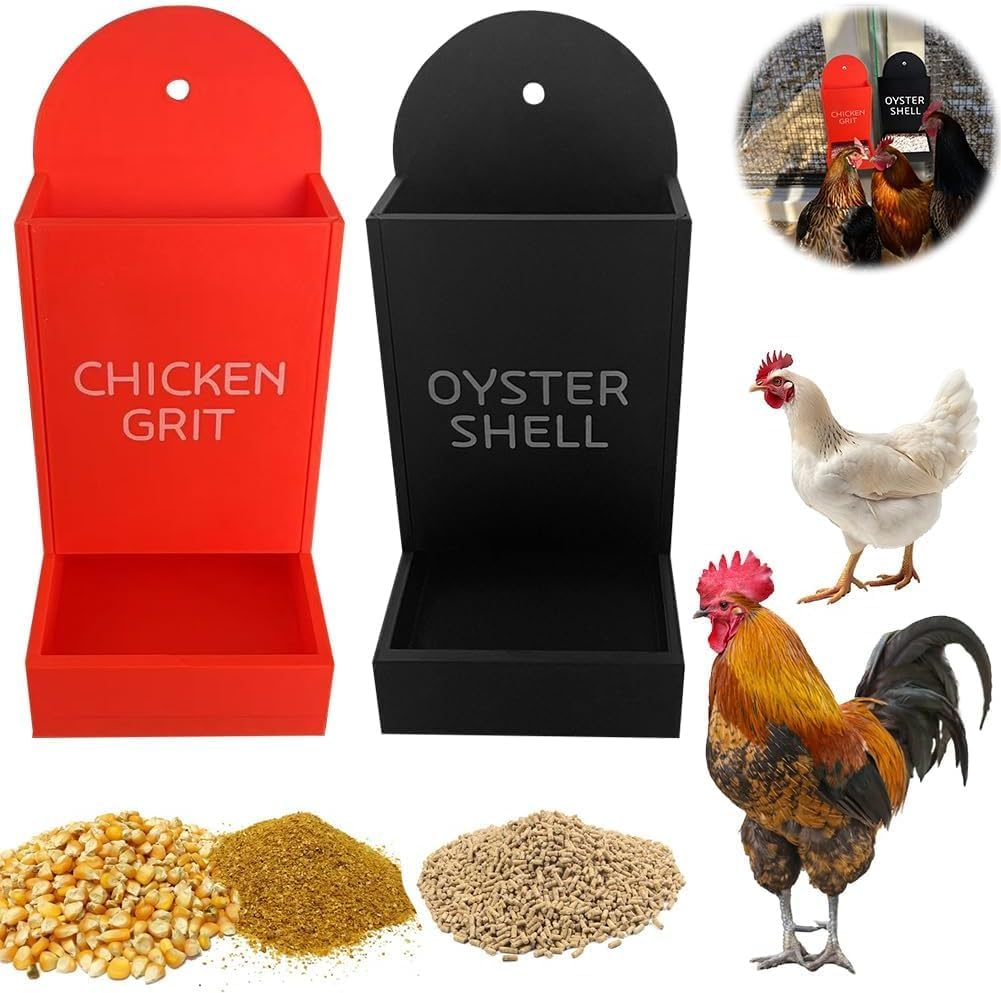 2 Pack Chicken Grit & Oyster Shell Feeder, Hanging Poultry Feeder for Chicken Coop, Hens & Ducks image number 3