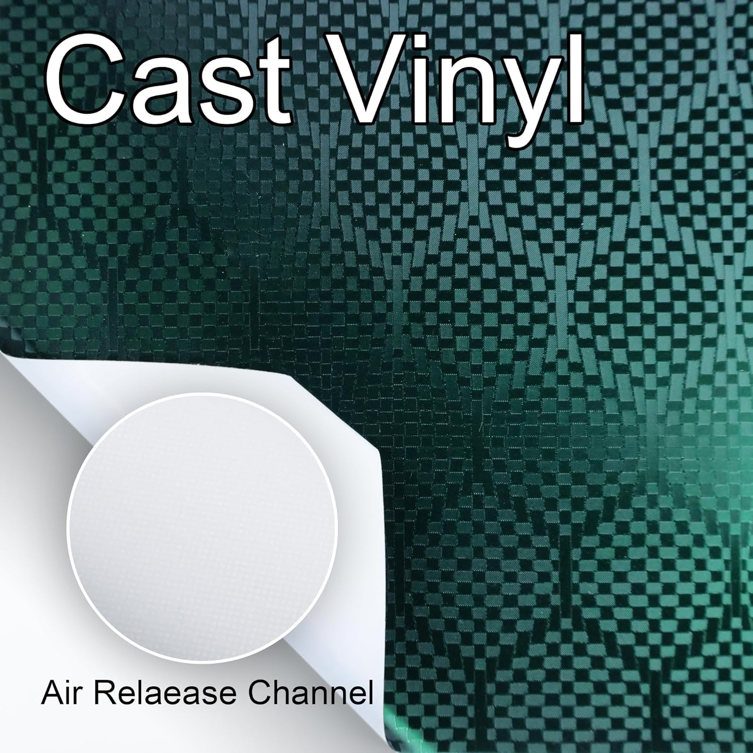 Lypumso Honeycomb Carbon Fiber Vinyl Wrap, Chrome Hexagon Cast Vinyl Film for Almost Cars and Motorcycles Exterior Interior, Self-Adhesive Car Wrap Stickers (Green, 1Ft X 10Ft) image number 3