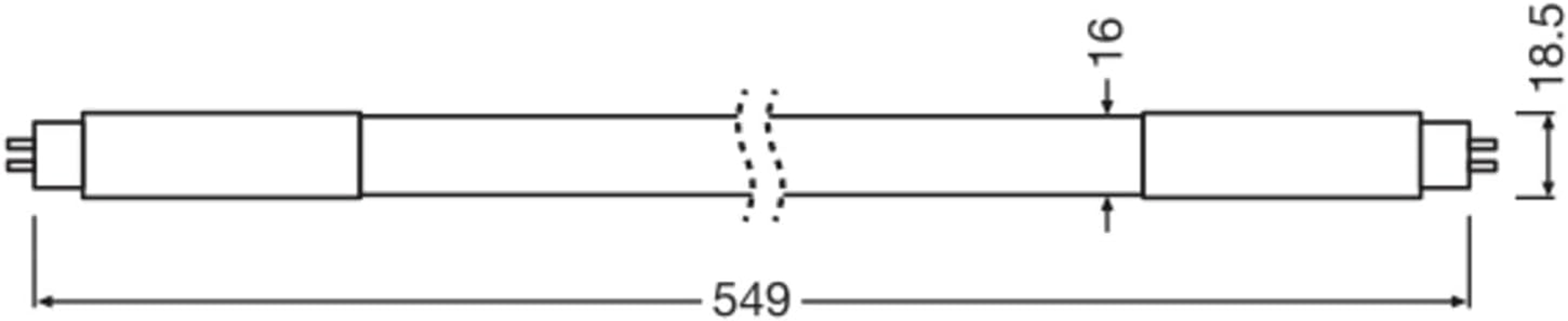 LEDVANCE LED Tube T5 Performance (Mains AC) High Efficiency 7 W 1000 Lm - 840 Cool White 55 Cm Replacement for 14 W, White-Black-Grey, 4000 K