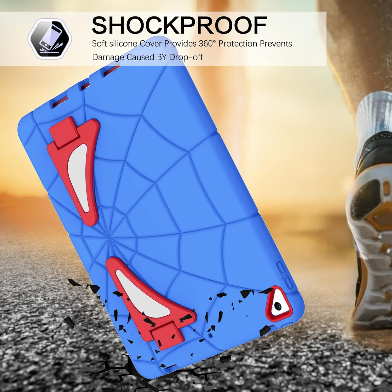 BENTOBEN Ipad 9Th Generation Case, Ipad 8Th Gen Case, Ipad 7Th Gen Case, Ipad 10.2 Inch 2021/2020/2019 Case, 2 in 1 Heavy Duty Rugged Shockproof Ipad 9Th 8Th 7Th Cases for Kids with Stand, Blue/Red